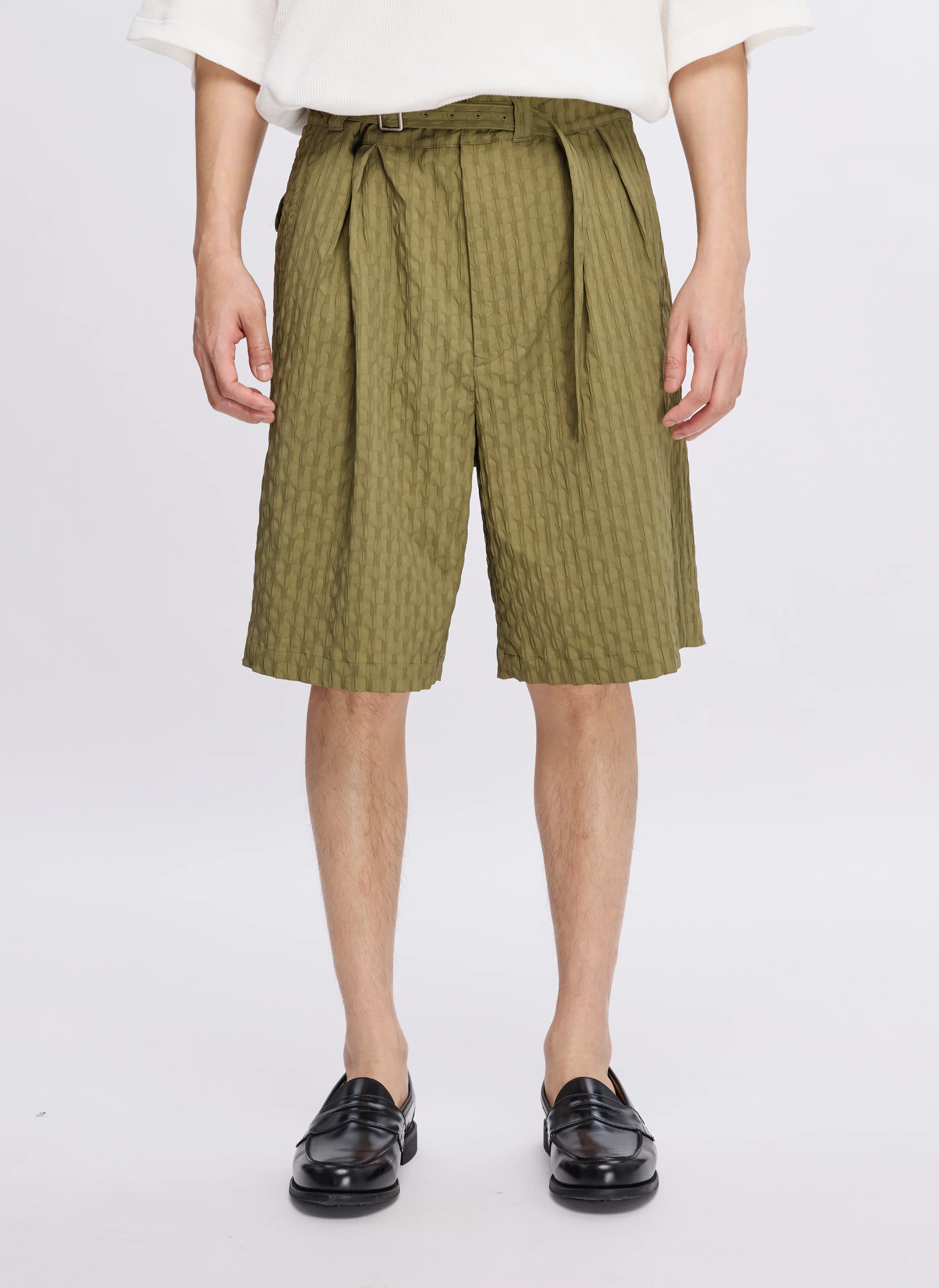 Nylon Spandex Jacquard Gurkha Shorts - Umamrii