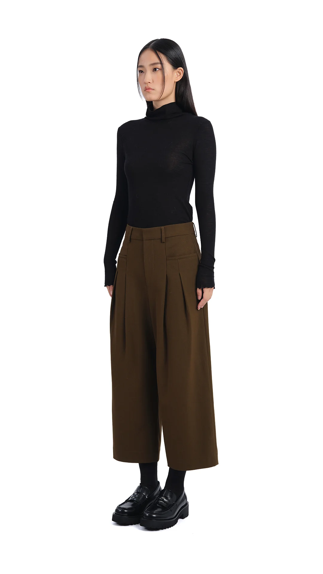 Wide-Leg Ankle Pants - Umamrii