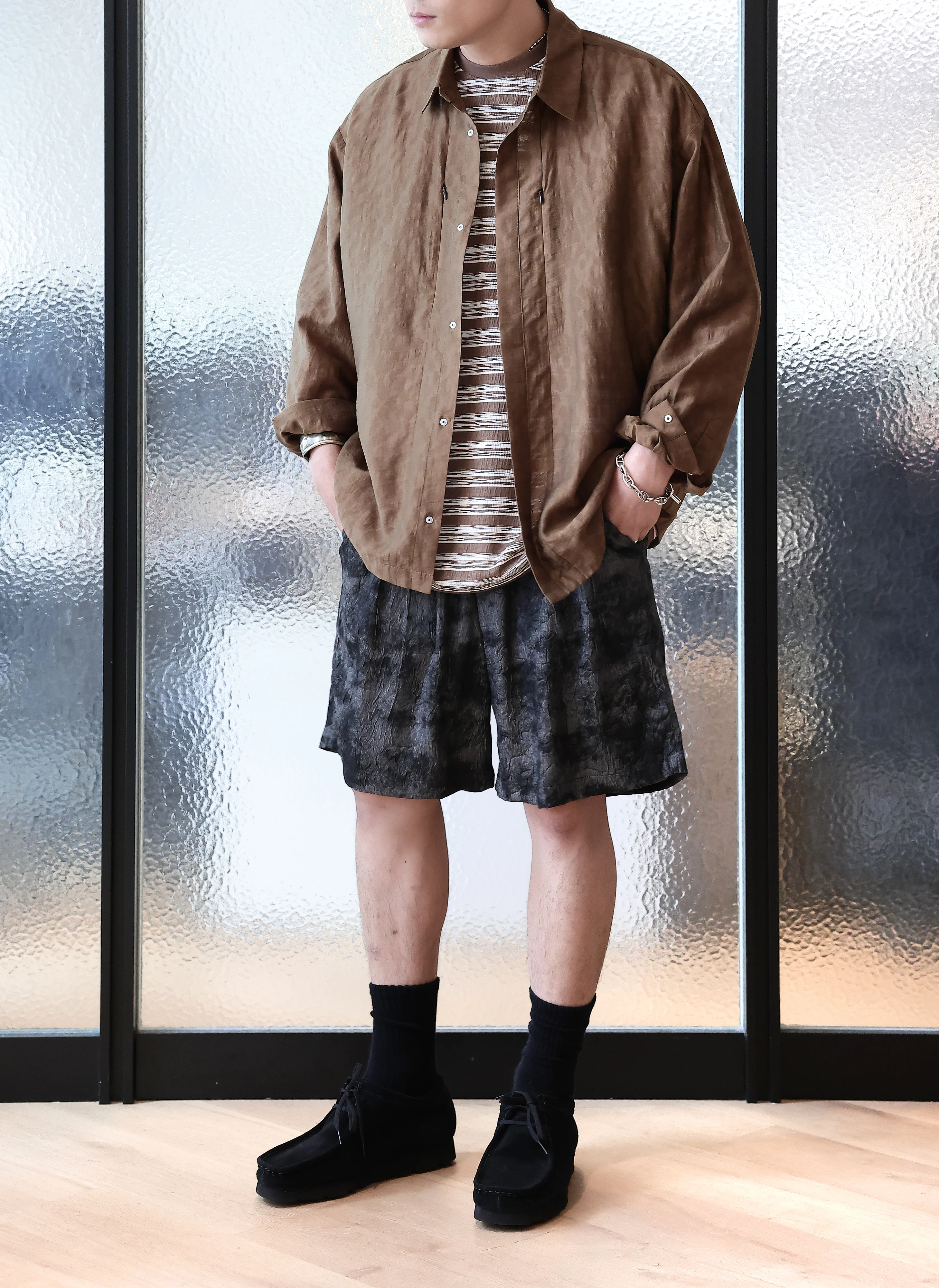 Jacquard Crinkle Shorts - Umamrii