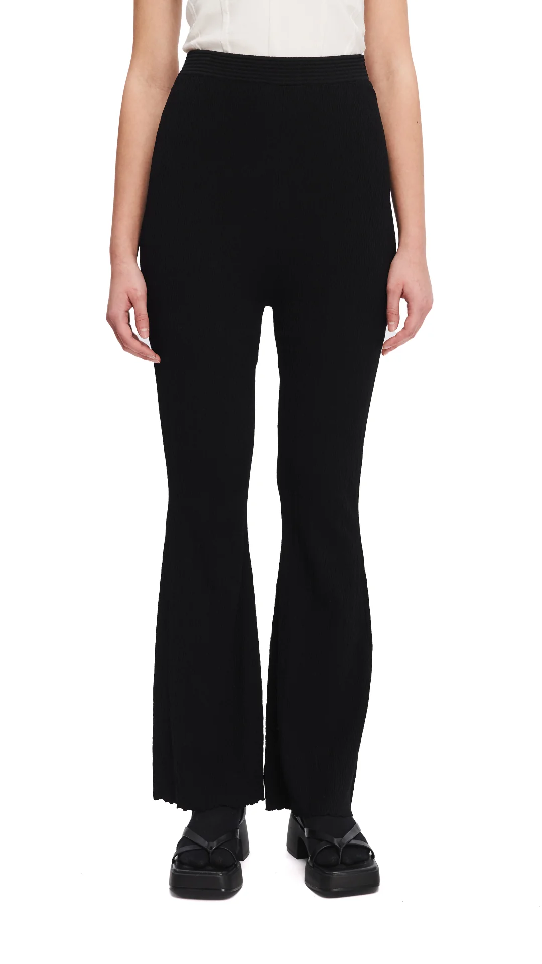 Knitted Boot-cut Pants - Umamrii