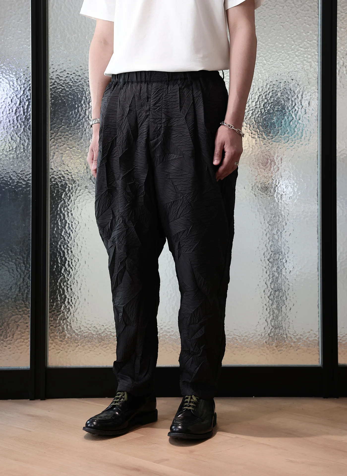 Distort Pleats Polyester Easy Pants - Umamrii