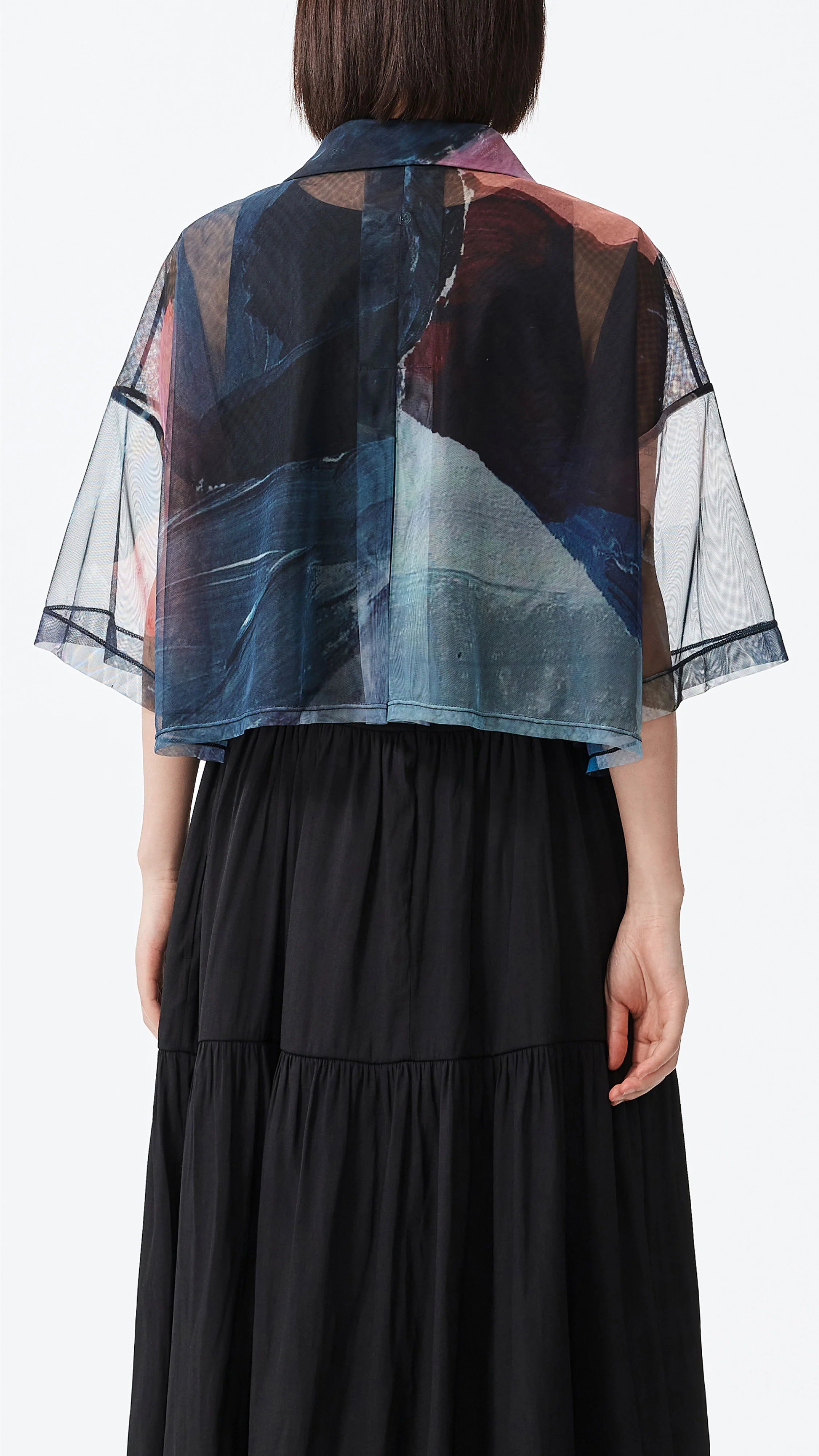 Mythical Animal Graphic Printed Mesh Shirt - Umamrii