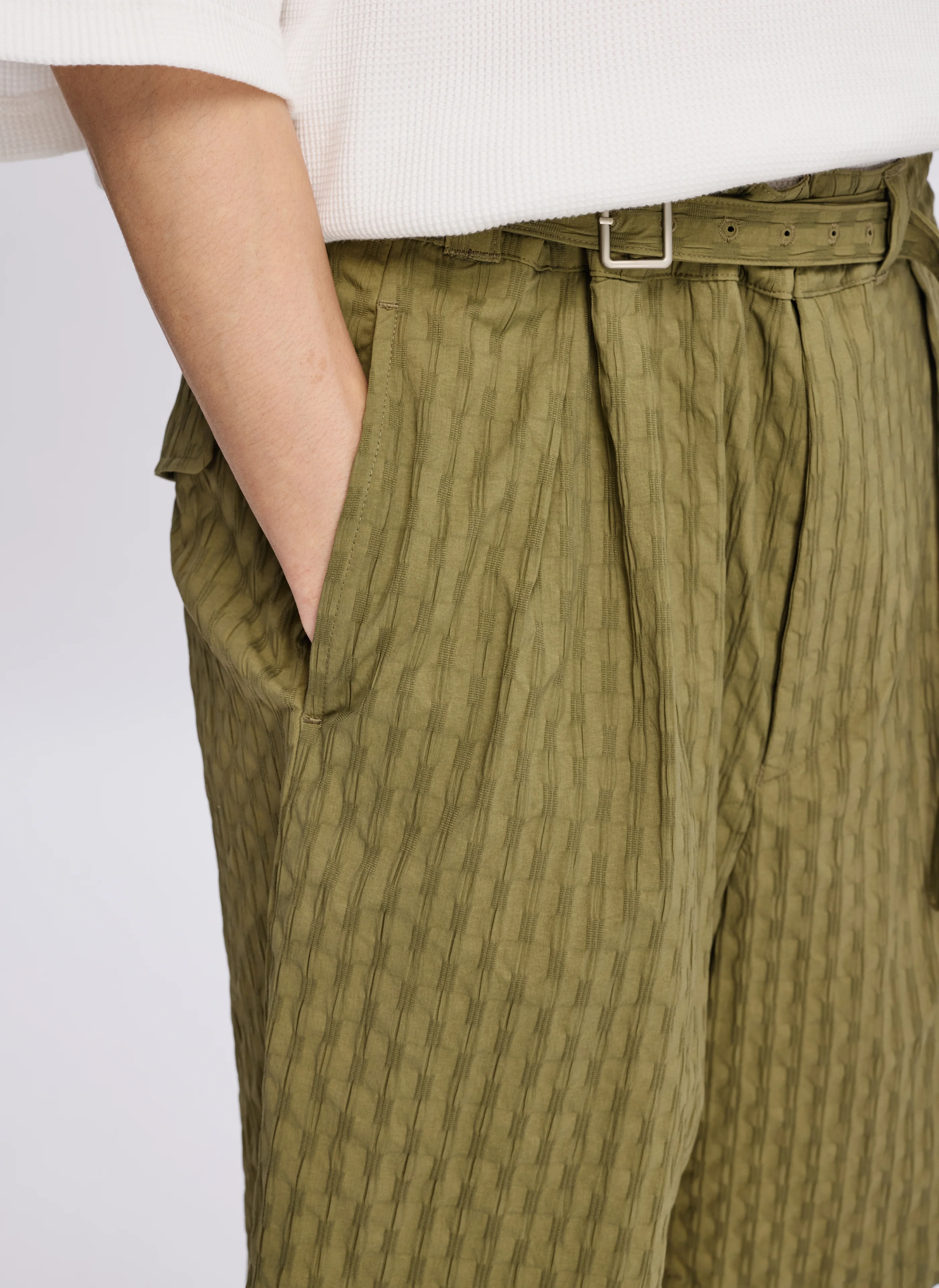 Nylon Spandex Jacquard Gurkha Shorts - Umamrii