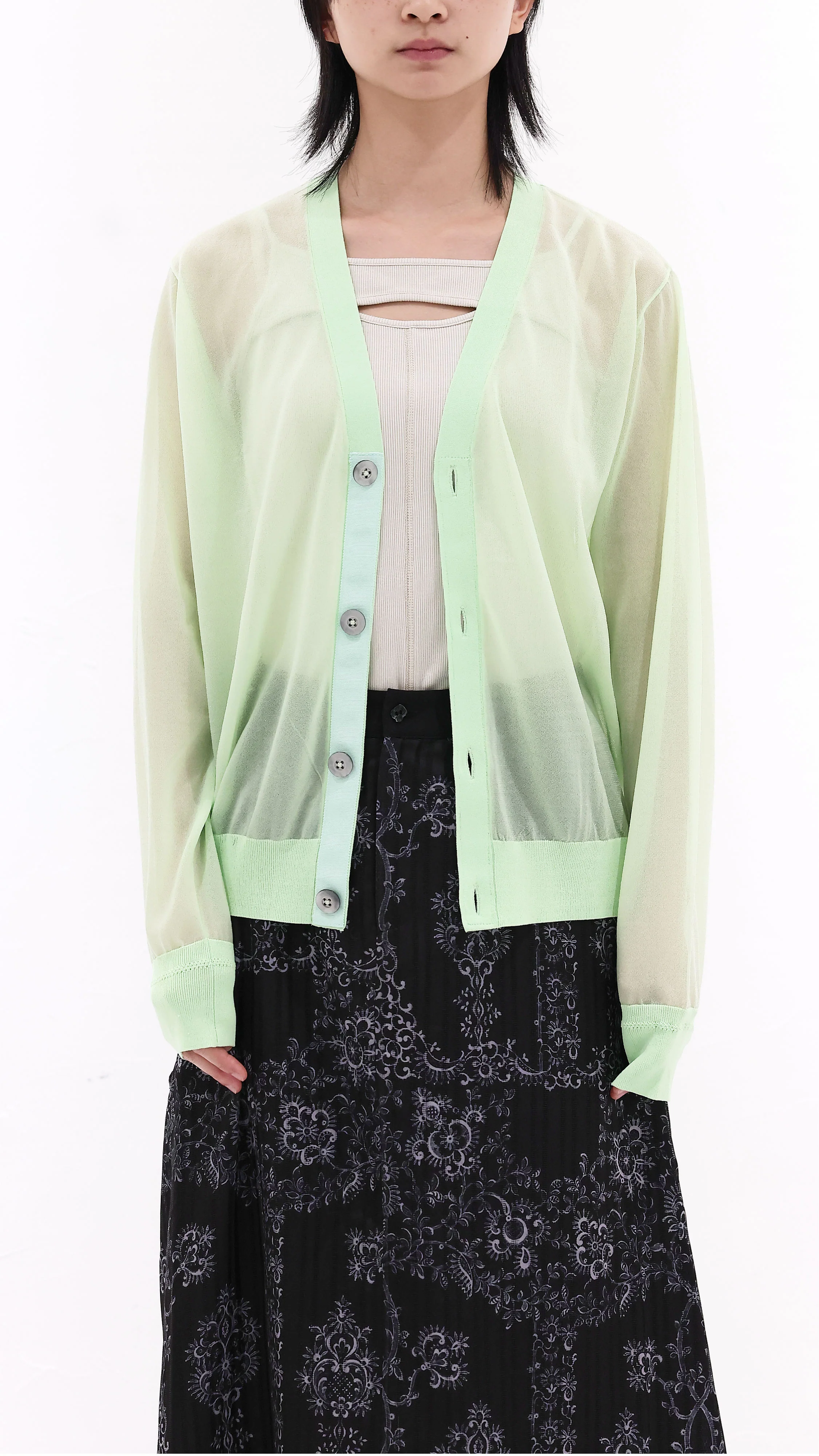 Cropped Sheer Cardigan - Umamrii