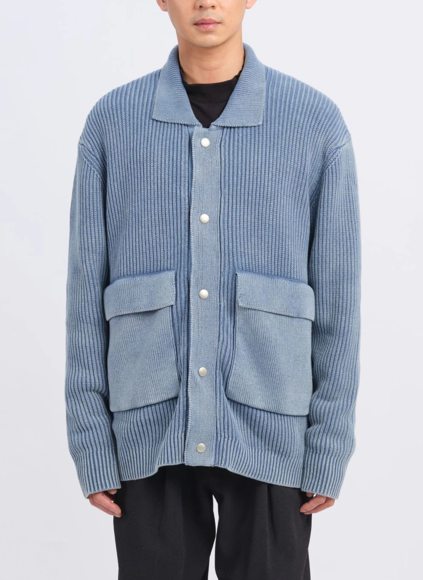 Heavy Washed Knitted Worker Jacket - Umamrii
