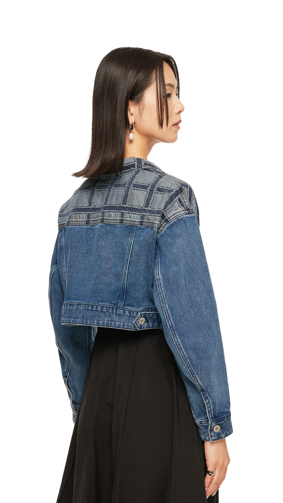 Patched Crop Denim Jacket - Umamrii