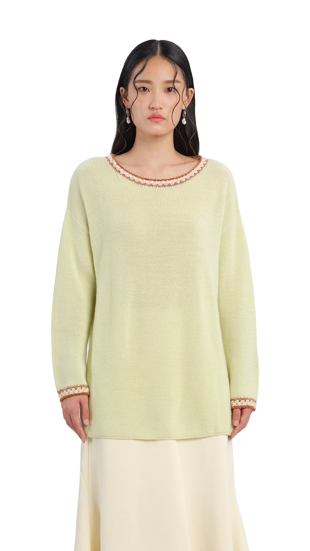 Crochet Trims Pullover - Umamrii