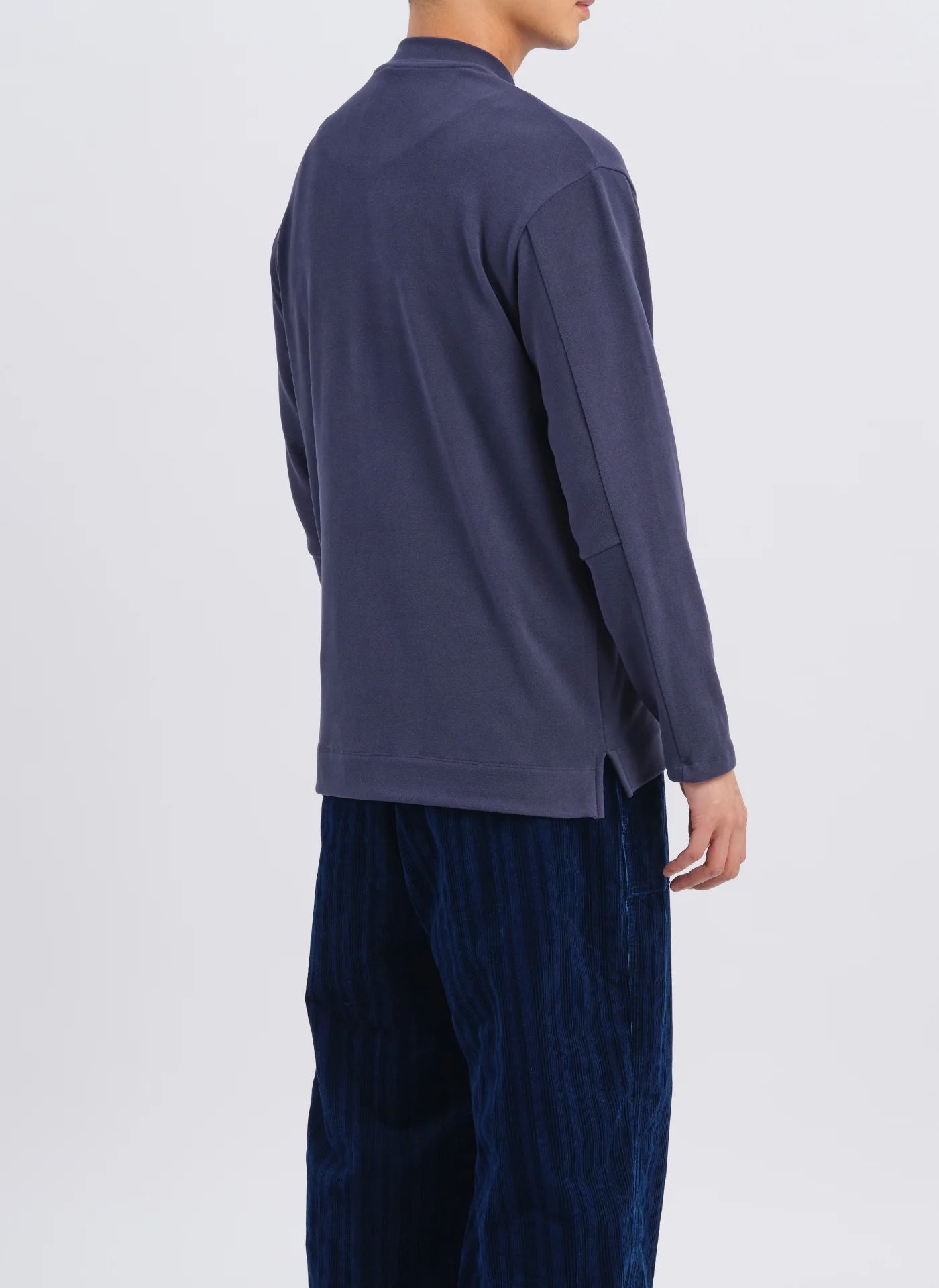 Polyester Velvet Fleece Mock Neck Top - Umamrii