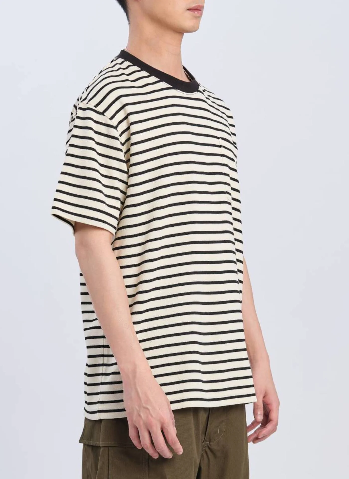 Jacquard Short Sleeves Border Top (T03) - Umamrii