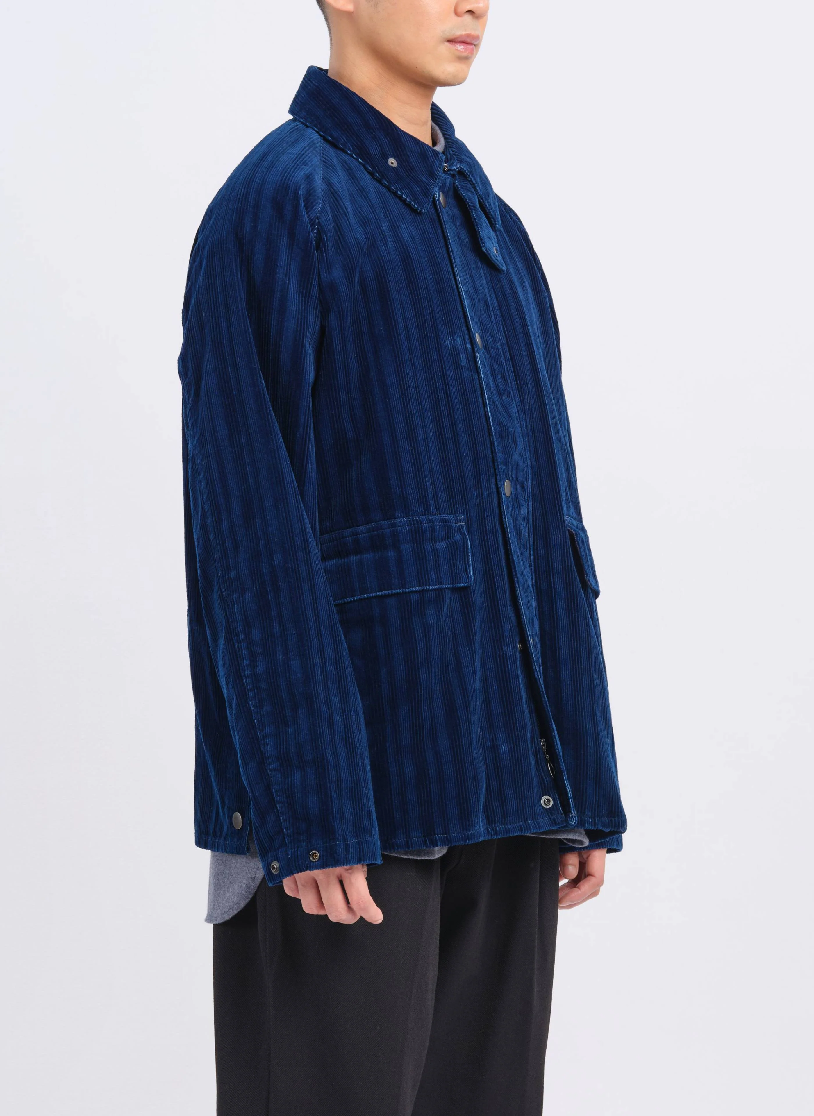Indigo Cotton Corduroy Hunting Jacket - Umamrii