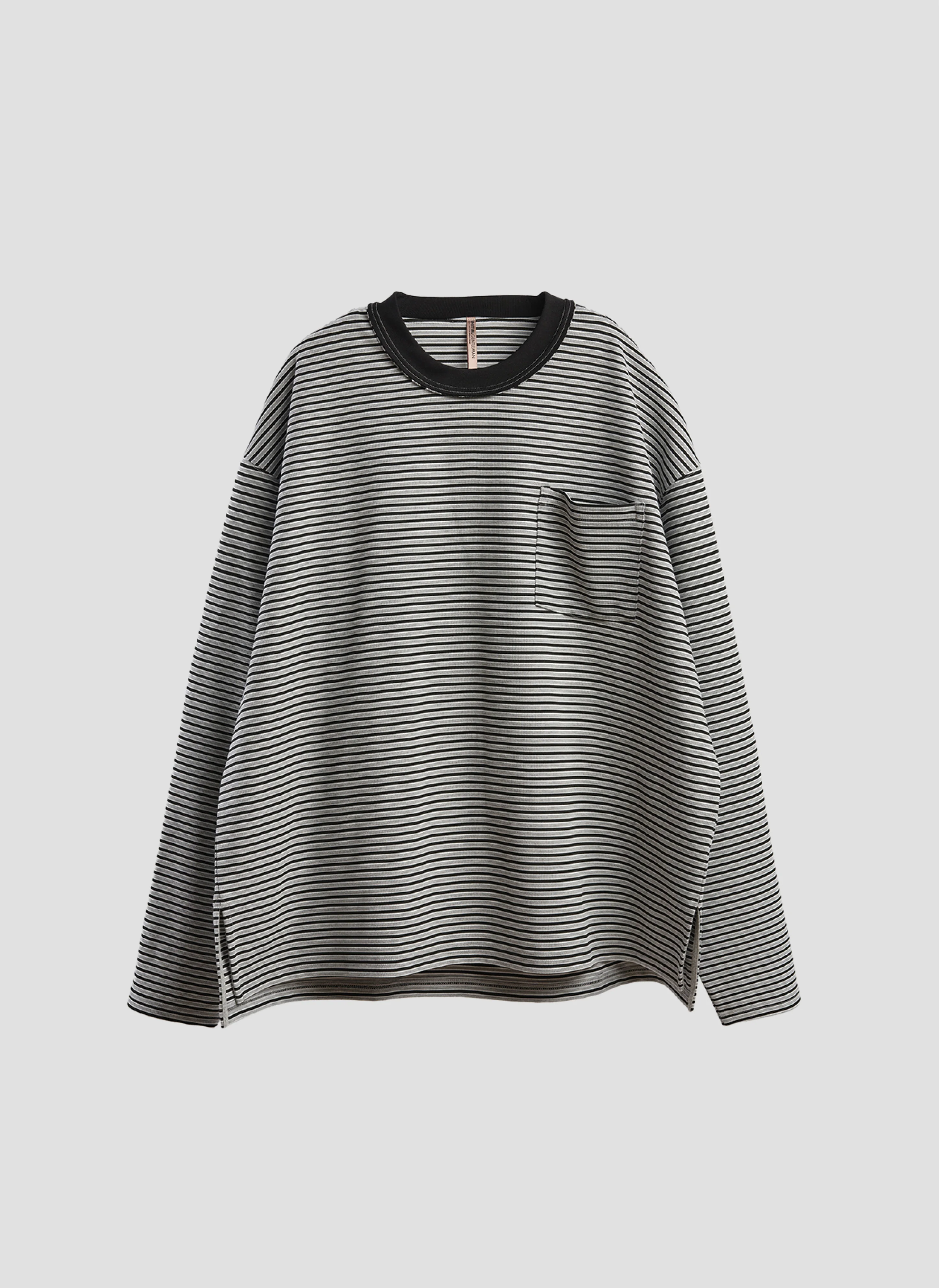 Jacquard Long Sleeves Border Top - Umamrii