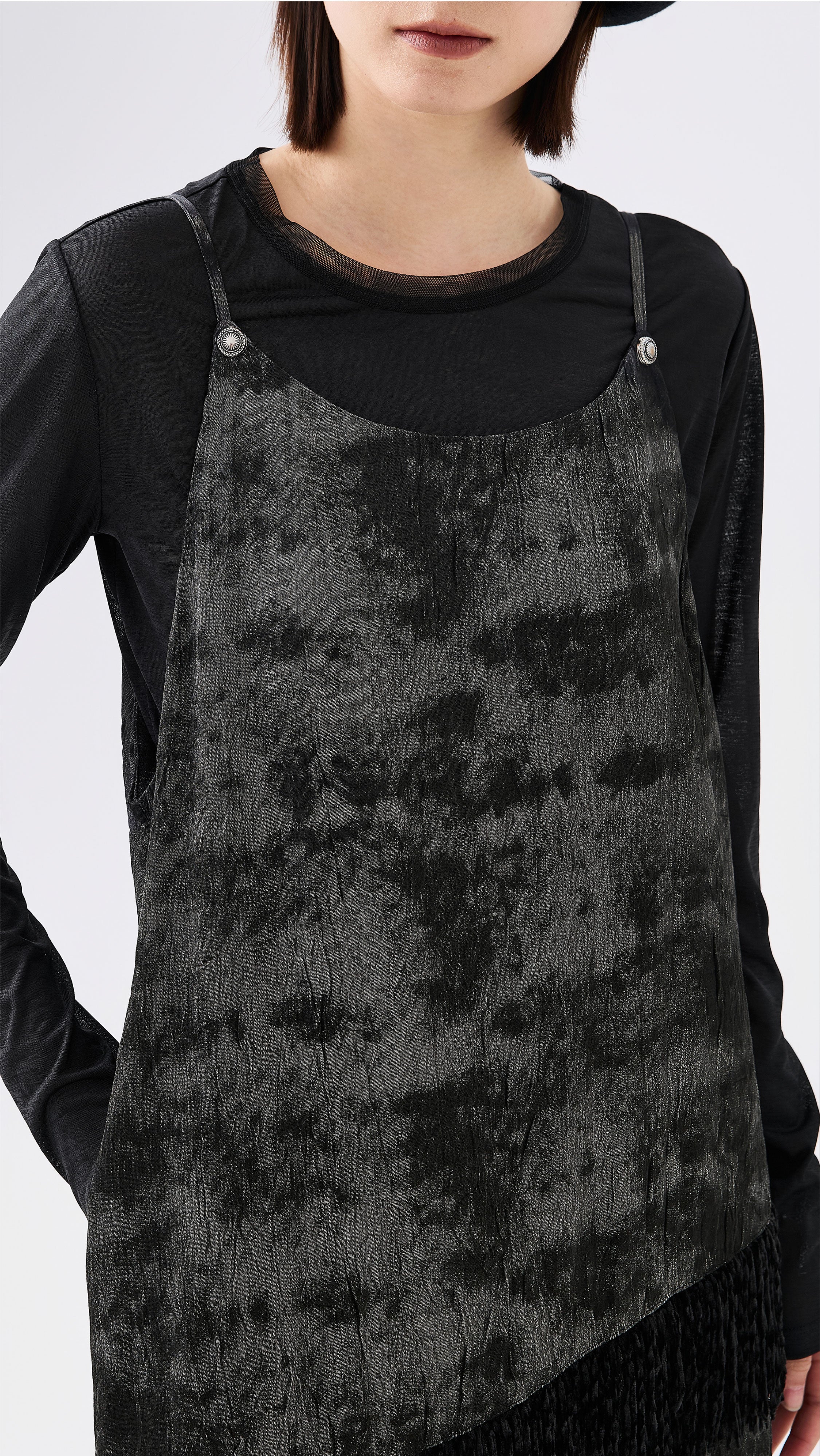 Western Faux Denim Cami Dress - Umamrii