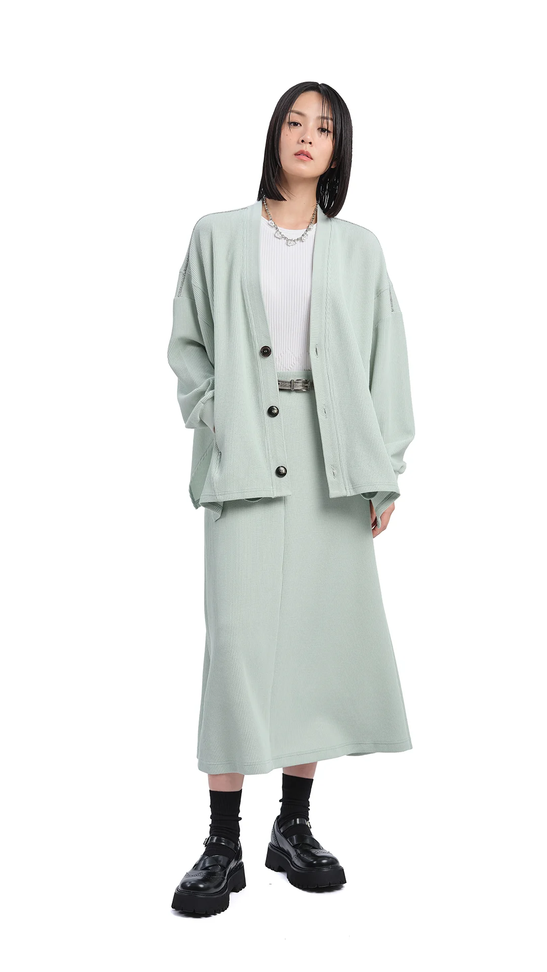 Oversized Cut Sewn Cardigan - Umamrii