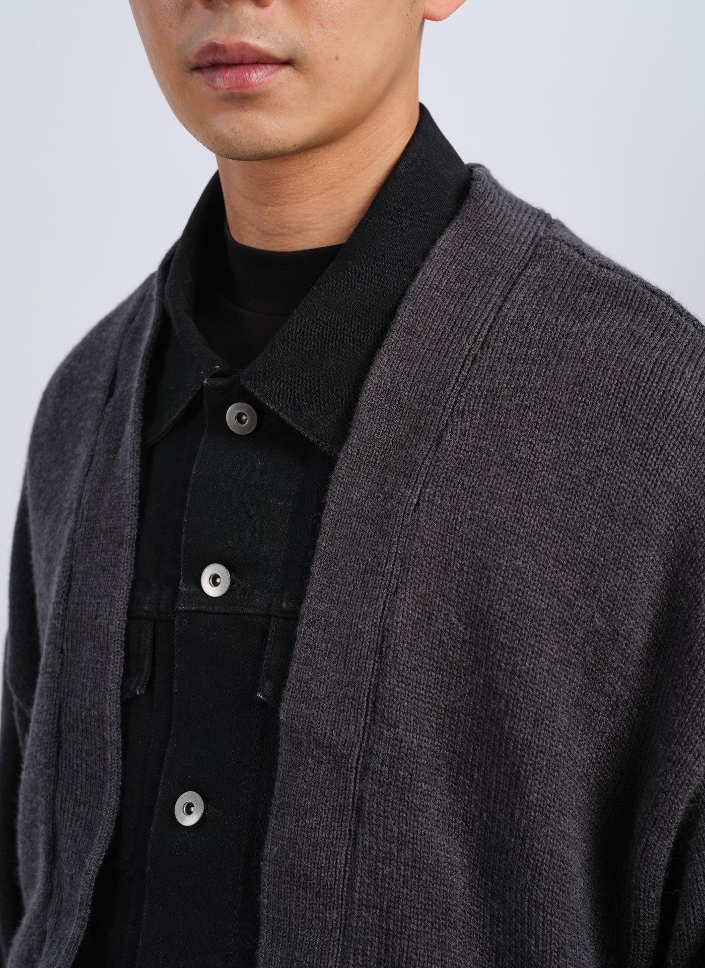 Acrylic Wool 2 in 1 Blocking Knitted Cardigan - Umamrii