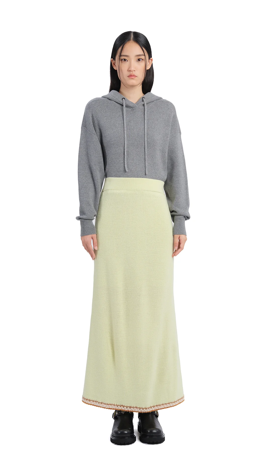 Crochet Trims Pencil Skirt - Umamrii