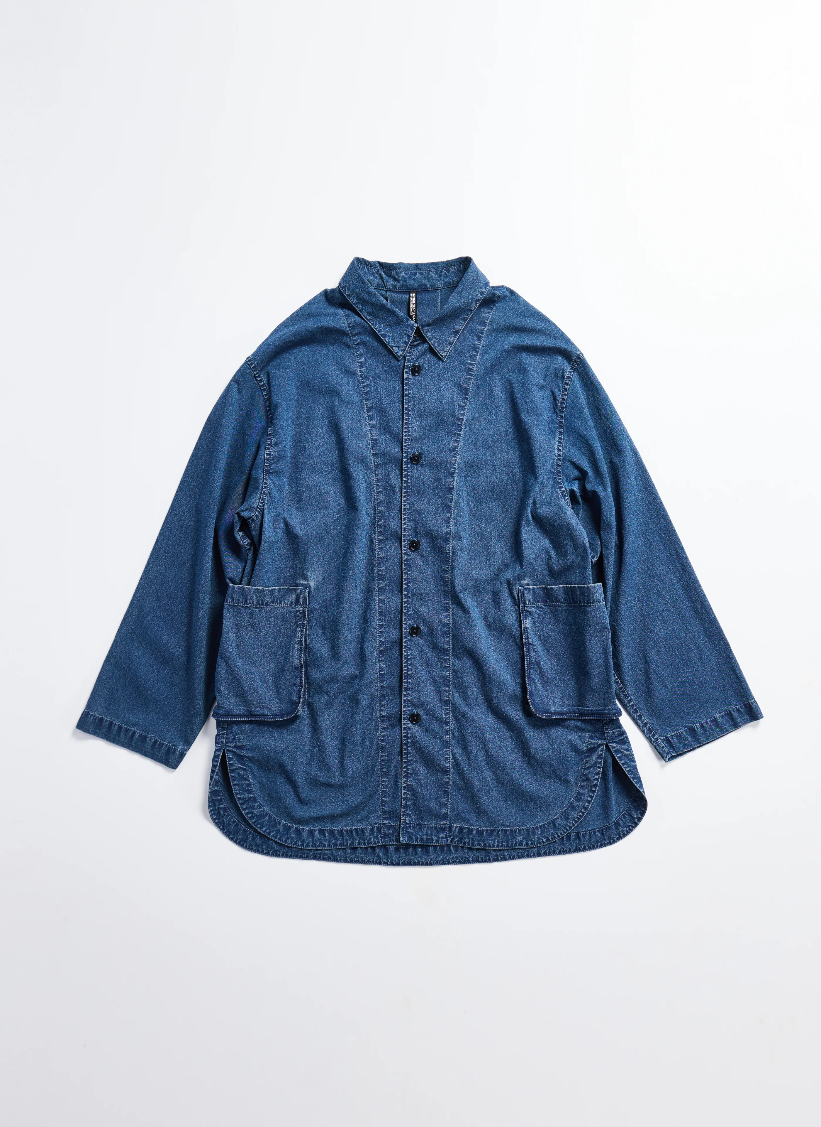 Indigo Dye Cotton Nylon Enzyme Bleach Washed Jacket - Umamrii
