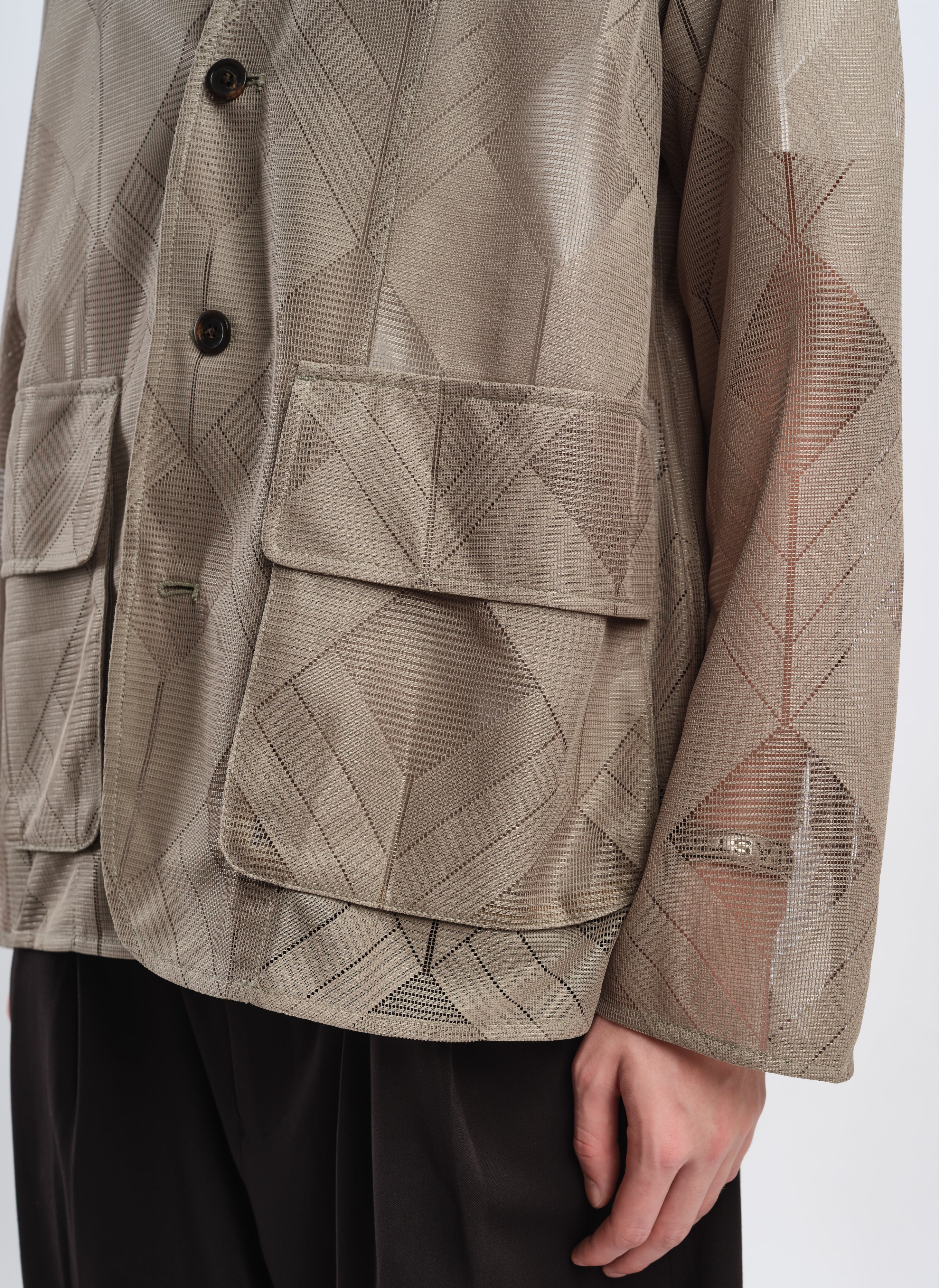 Polyester Geometric Jacquard Soft Blazer - Umamrii