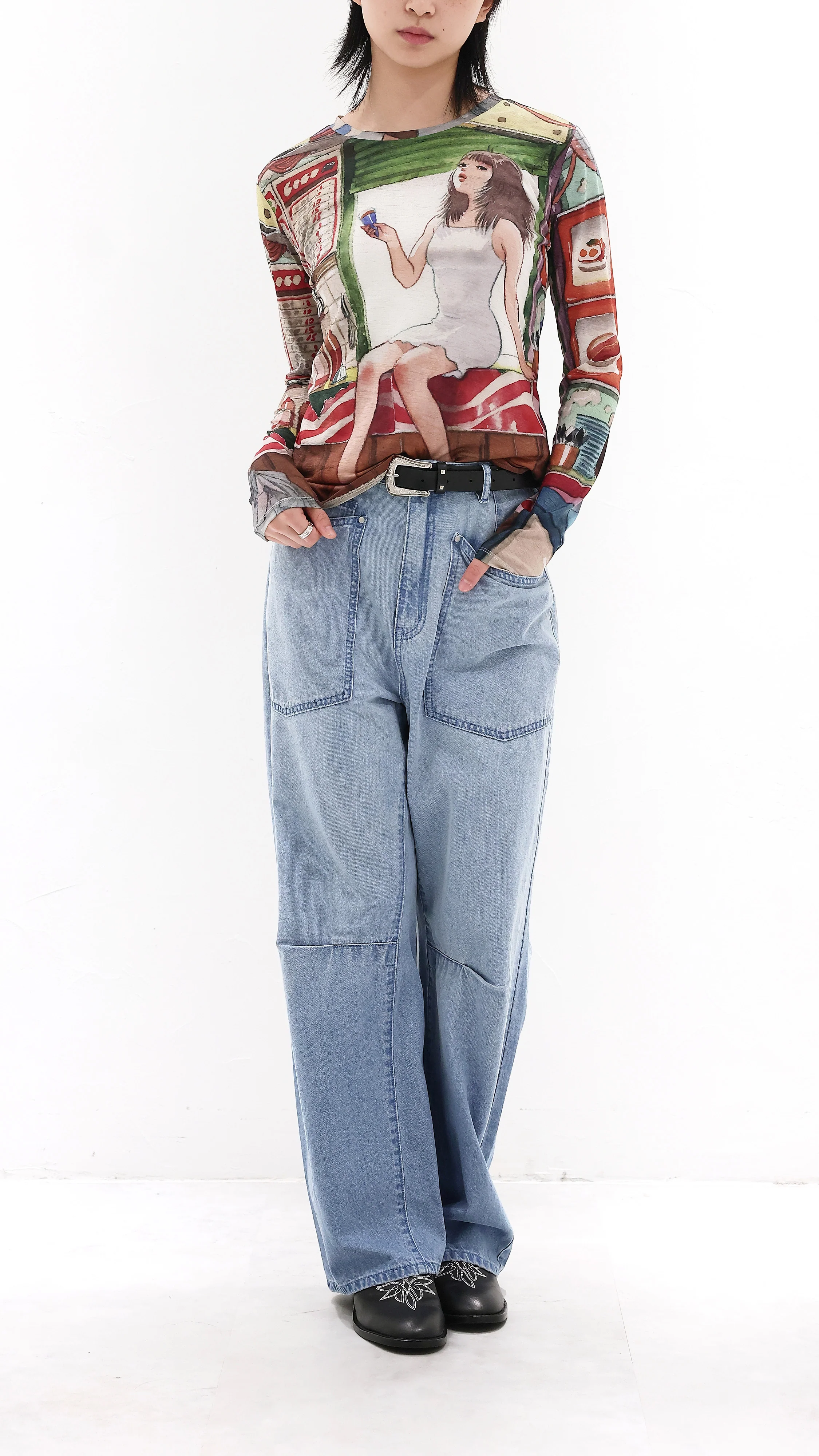 INITIAL x Little Thunder Graphics Printed Pullover - Umamrii