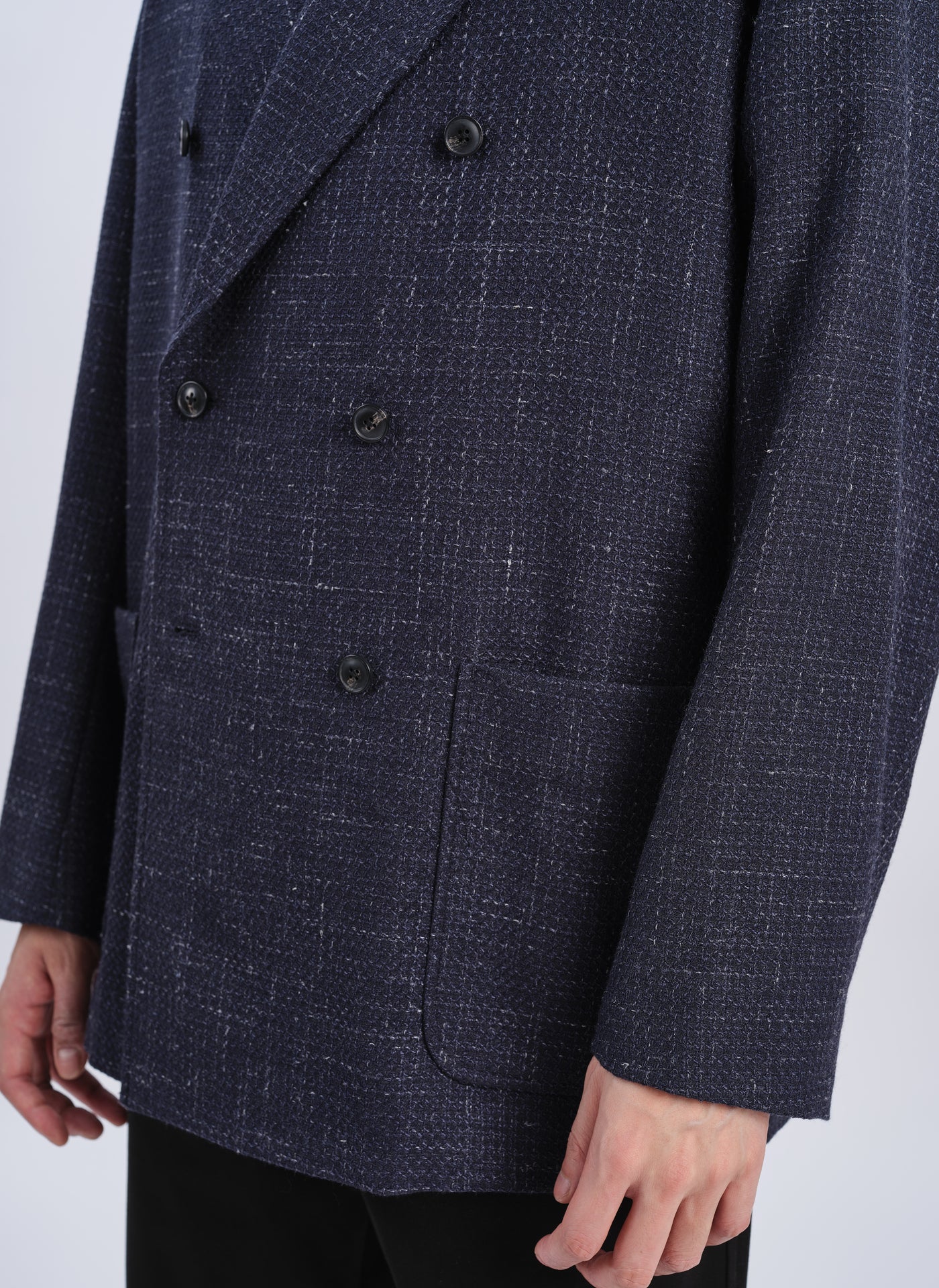 Marzotto Wool Silk Linen Soft Double Breasted Blazer - Umamrii