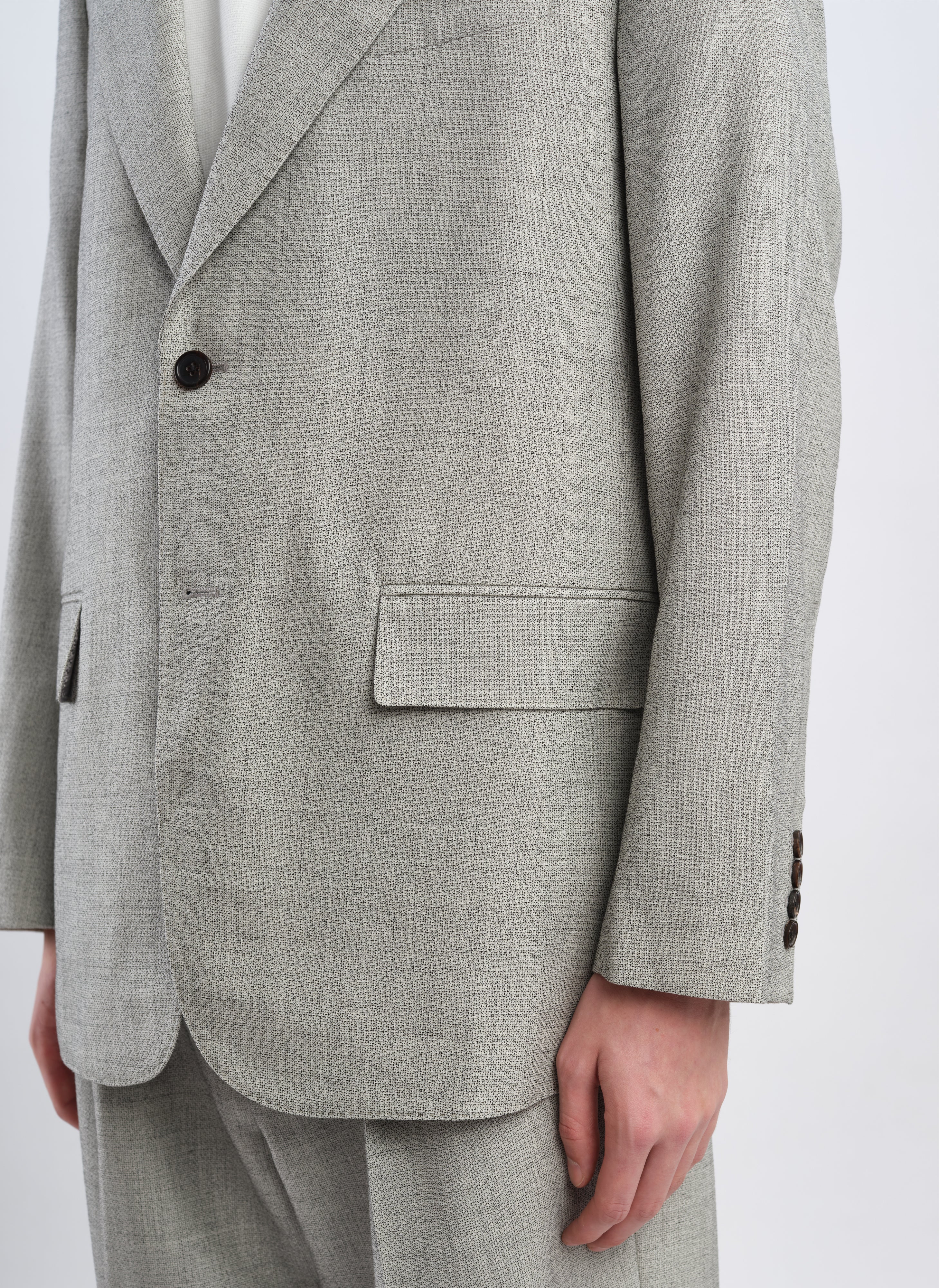Marzotto Organic Wool Full Constructed Single Breasted Suit Blazer - Umamrii