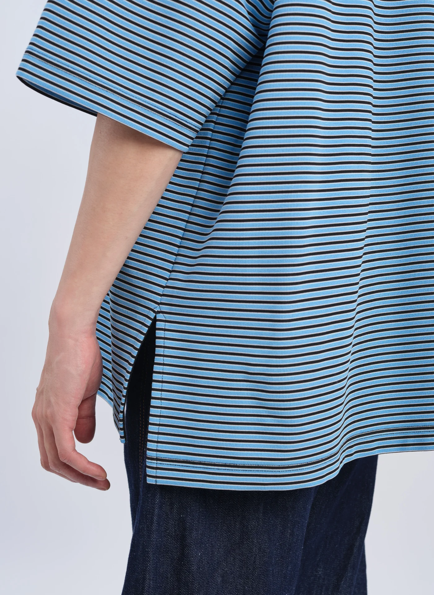 Jacquard Short Sleeves Border Top (T03) - Umamrii