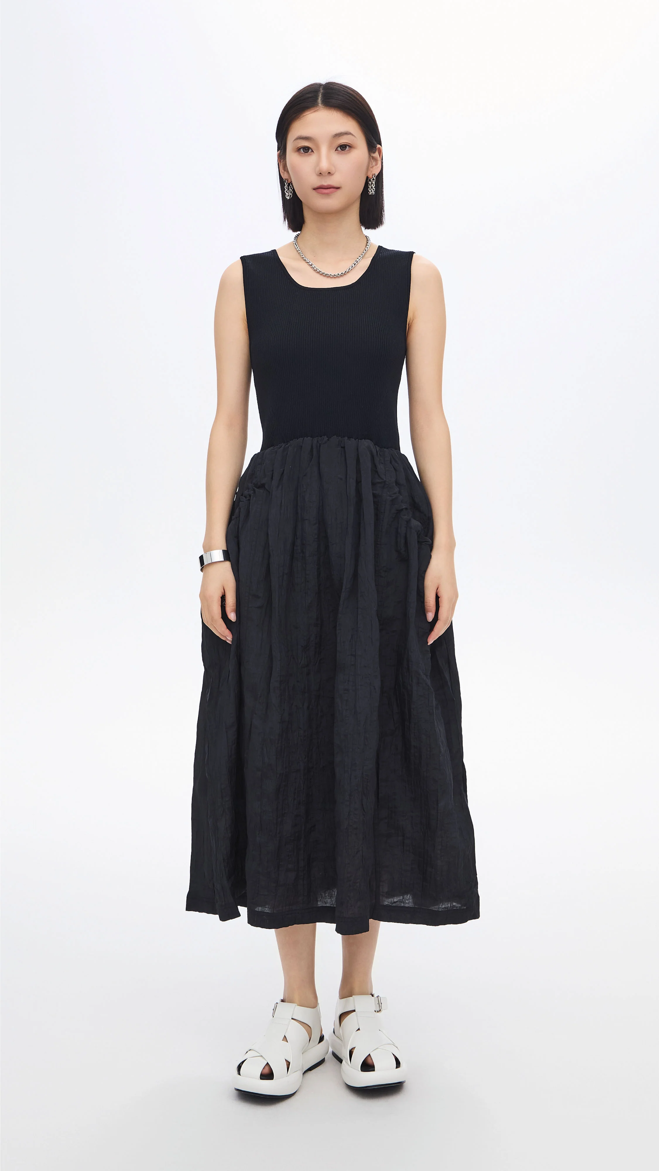 Nylon Patch Knit Dress - Umamrii
