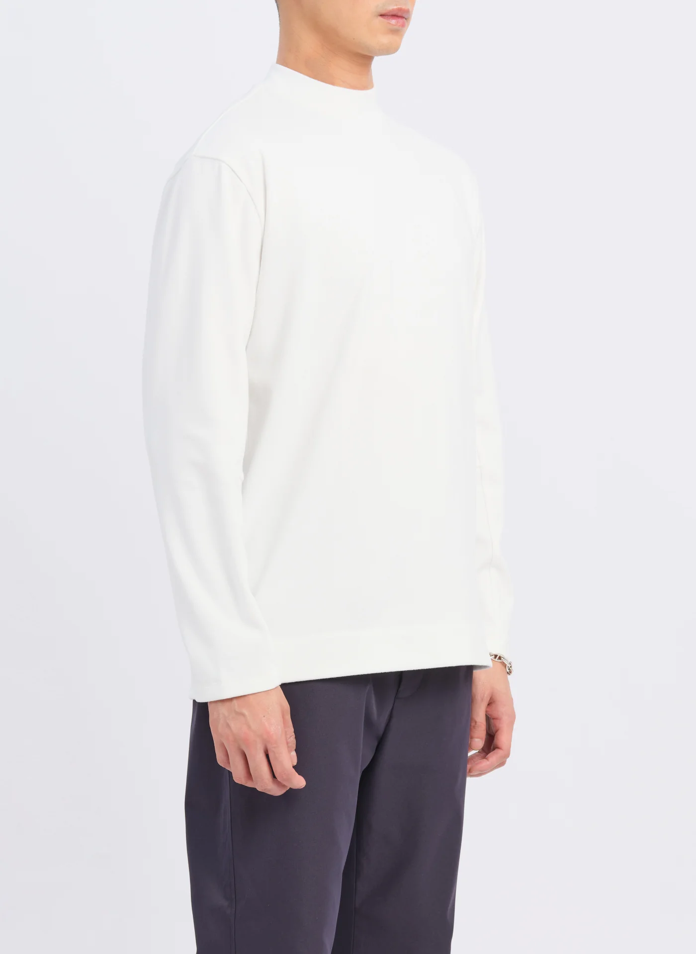 Mercerized Cotton Mock Neck Tee (T-05) - Umamrii