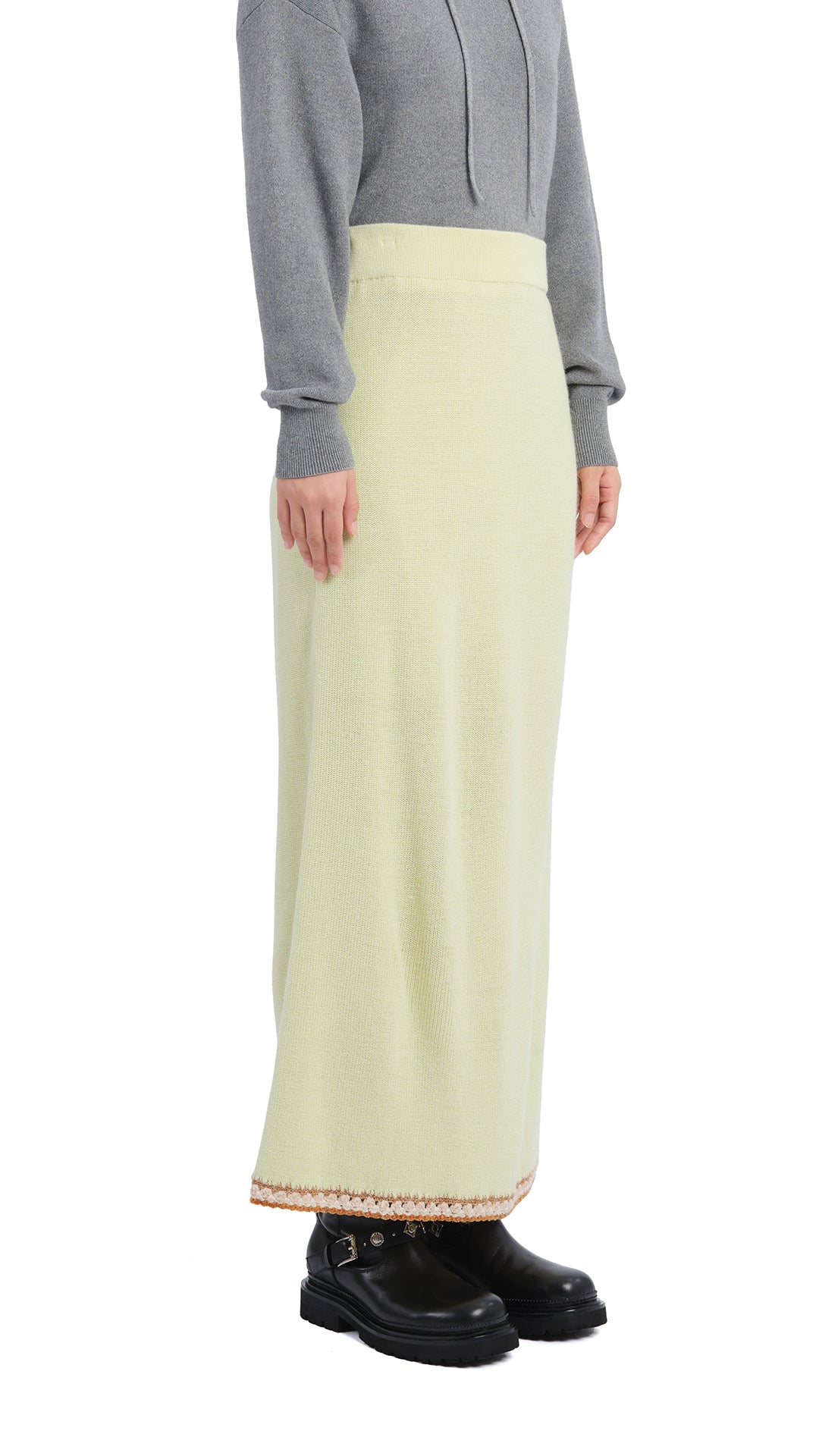 Crochet Trims Pencil Skirt - Umamrii