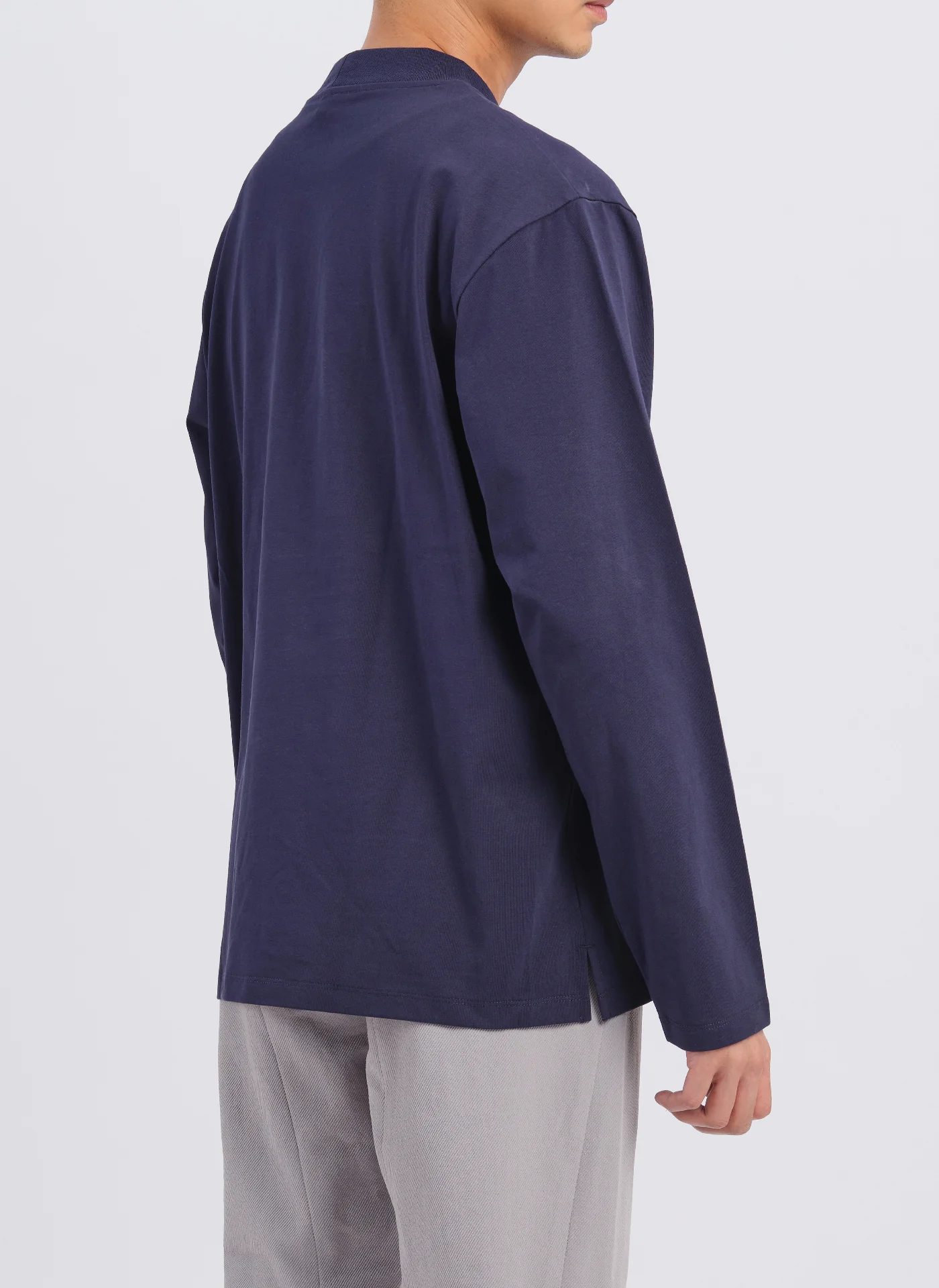 Mercerized Cotton Mock Neck Tee (T-05) - Umamrii