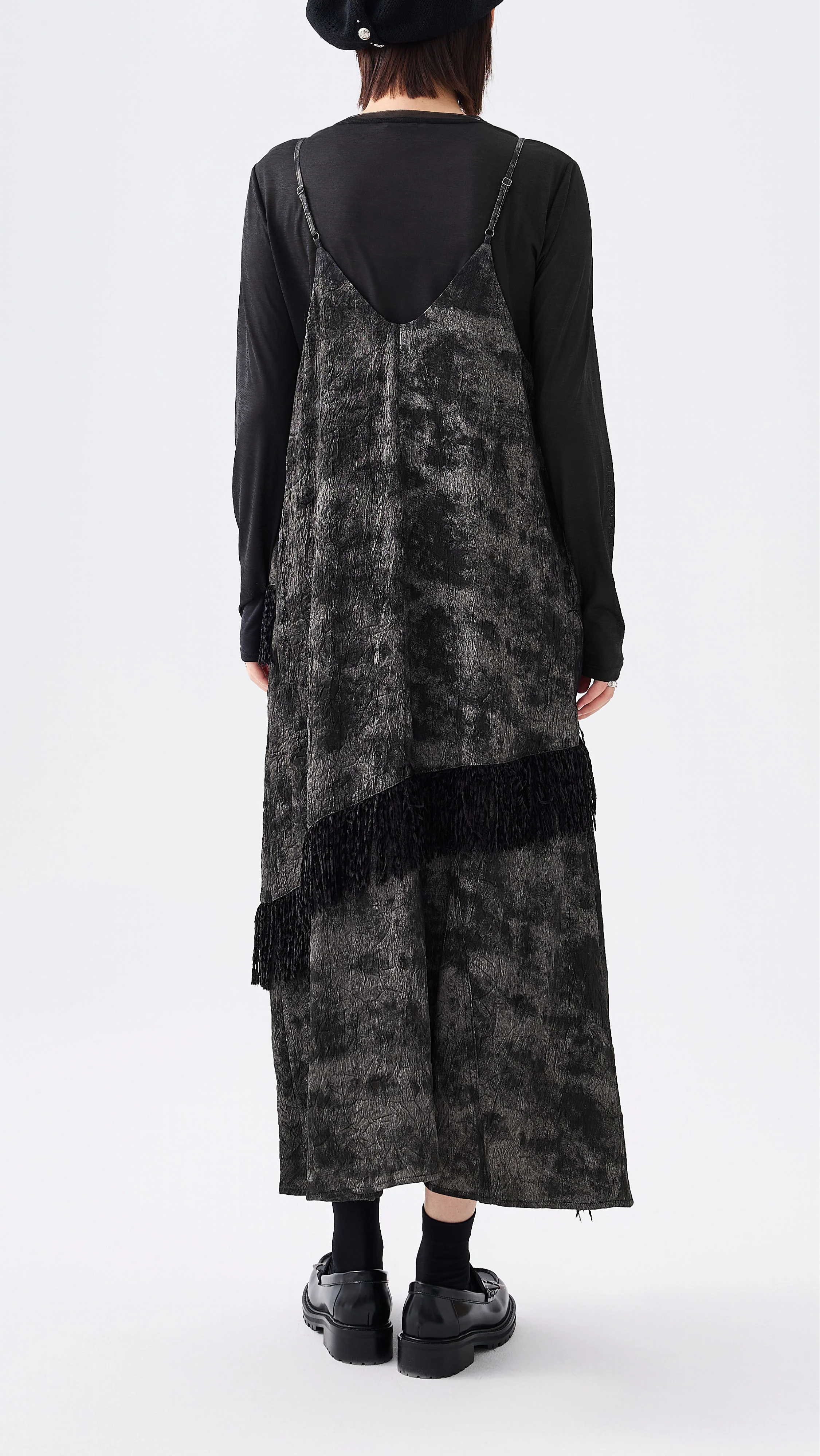 Western Faux Denim Cami Dress - Umamrii