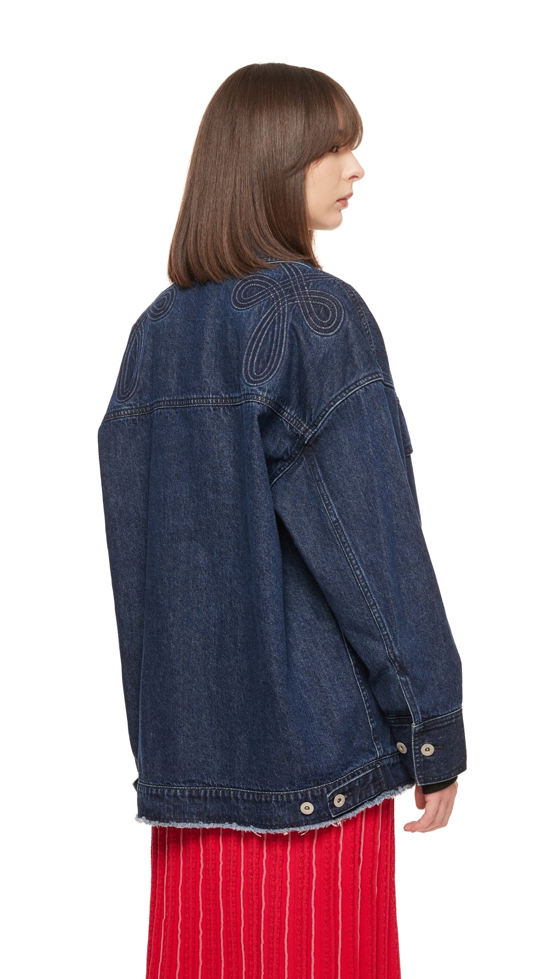 Corded Braiding Oversized Denim Jacket - Umamrii
