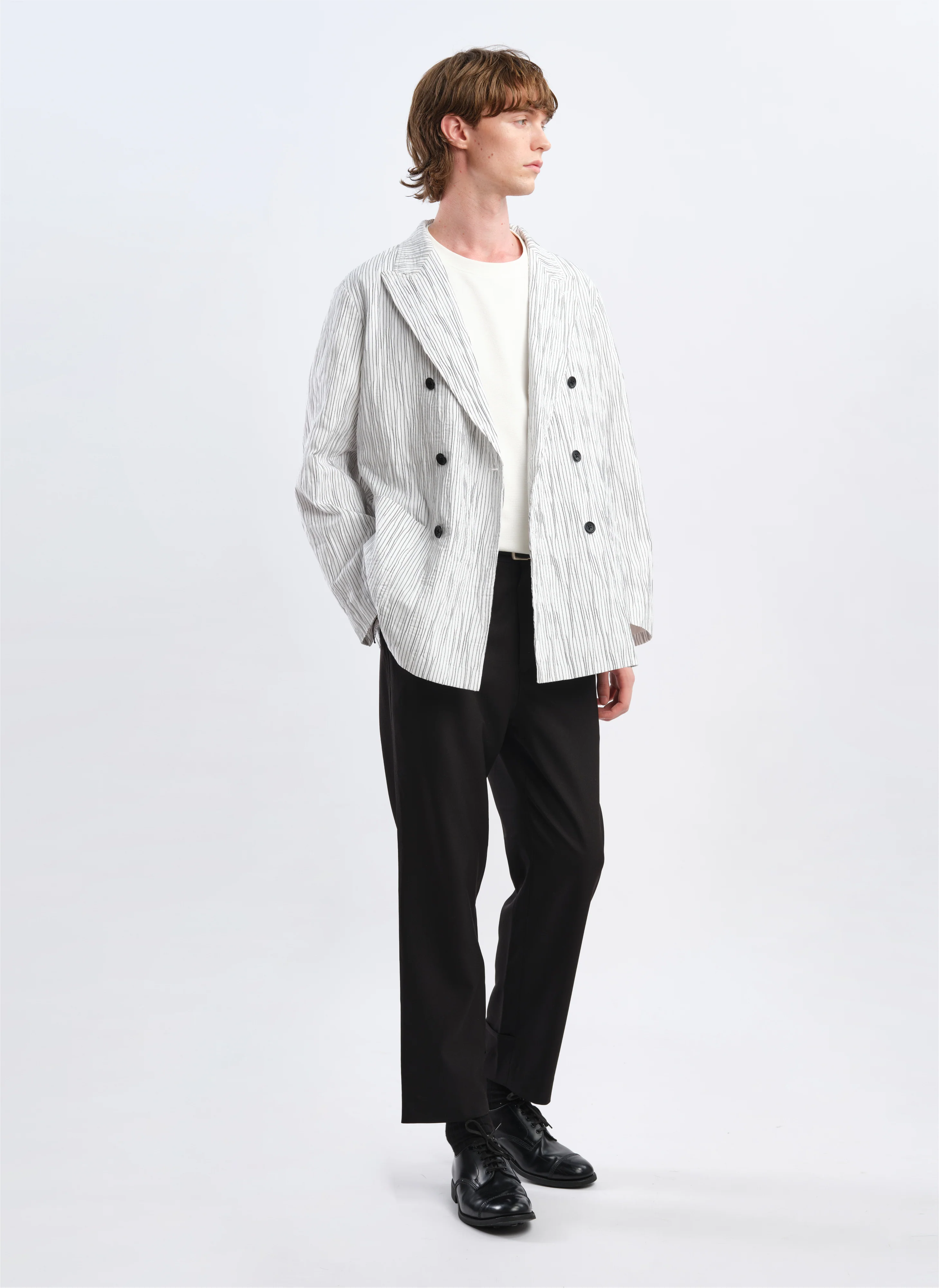 Distort Cotton Dobby Cloth Double Breasted Blazer - Umamrii