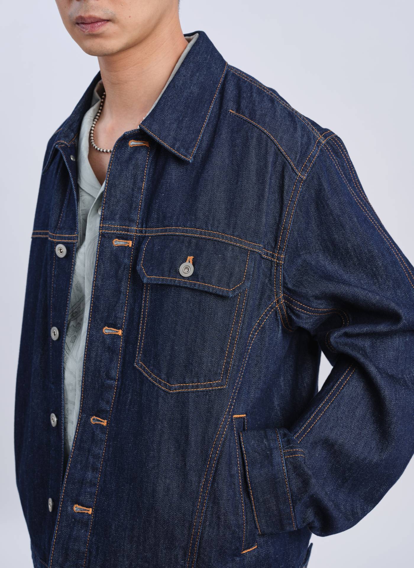 Indigo Cotton Linen Denim Jacket - Umamrii
