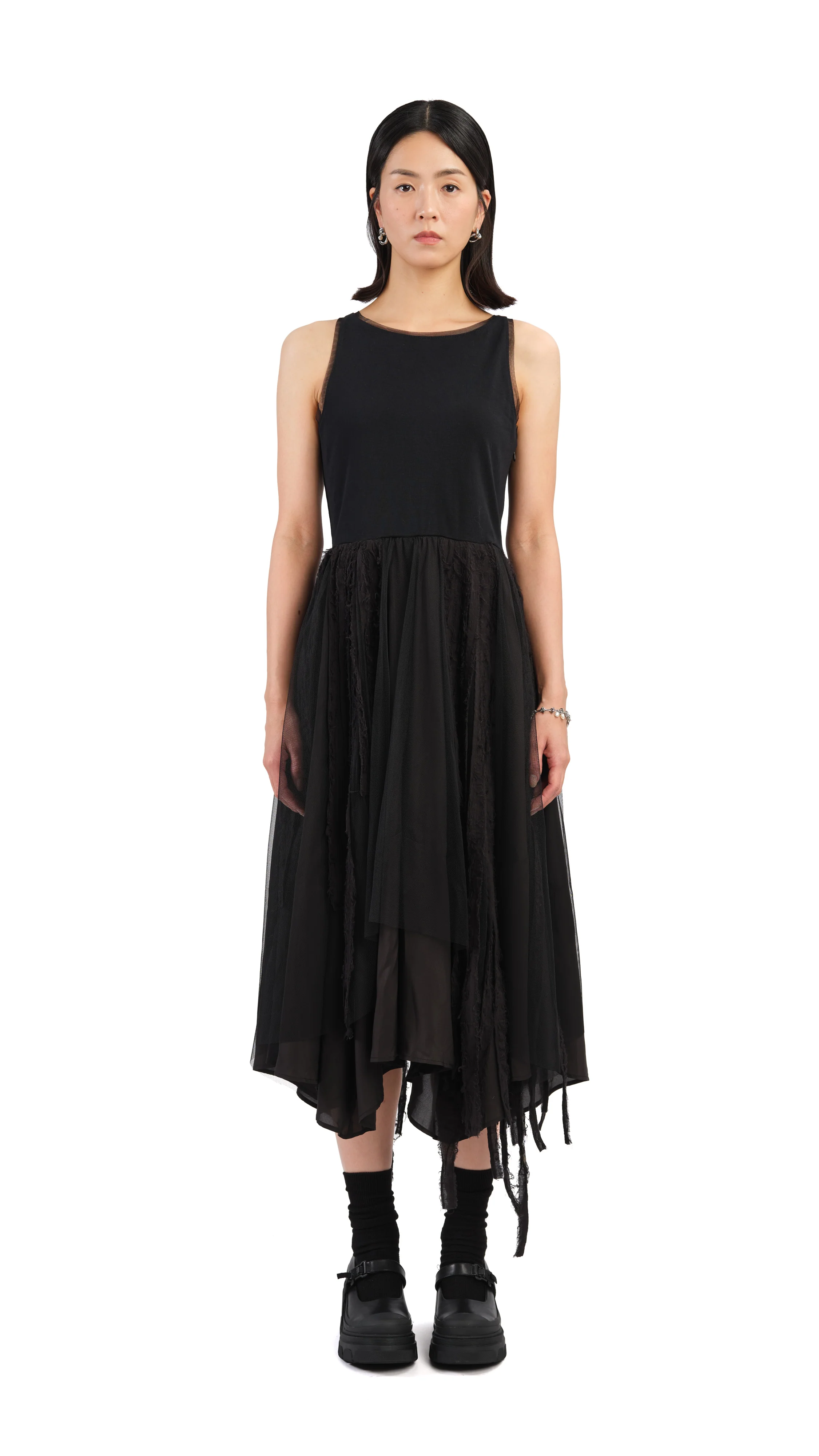 Mesh Patched Dress - Umamrii