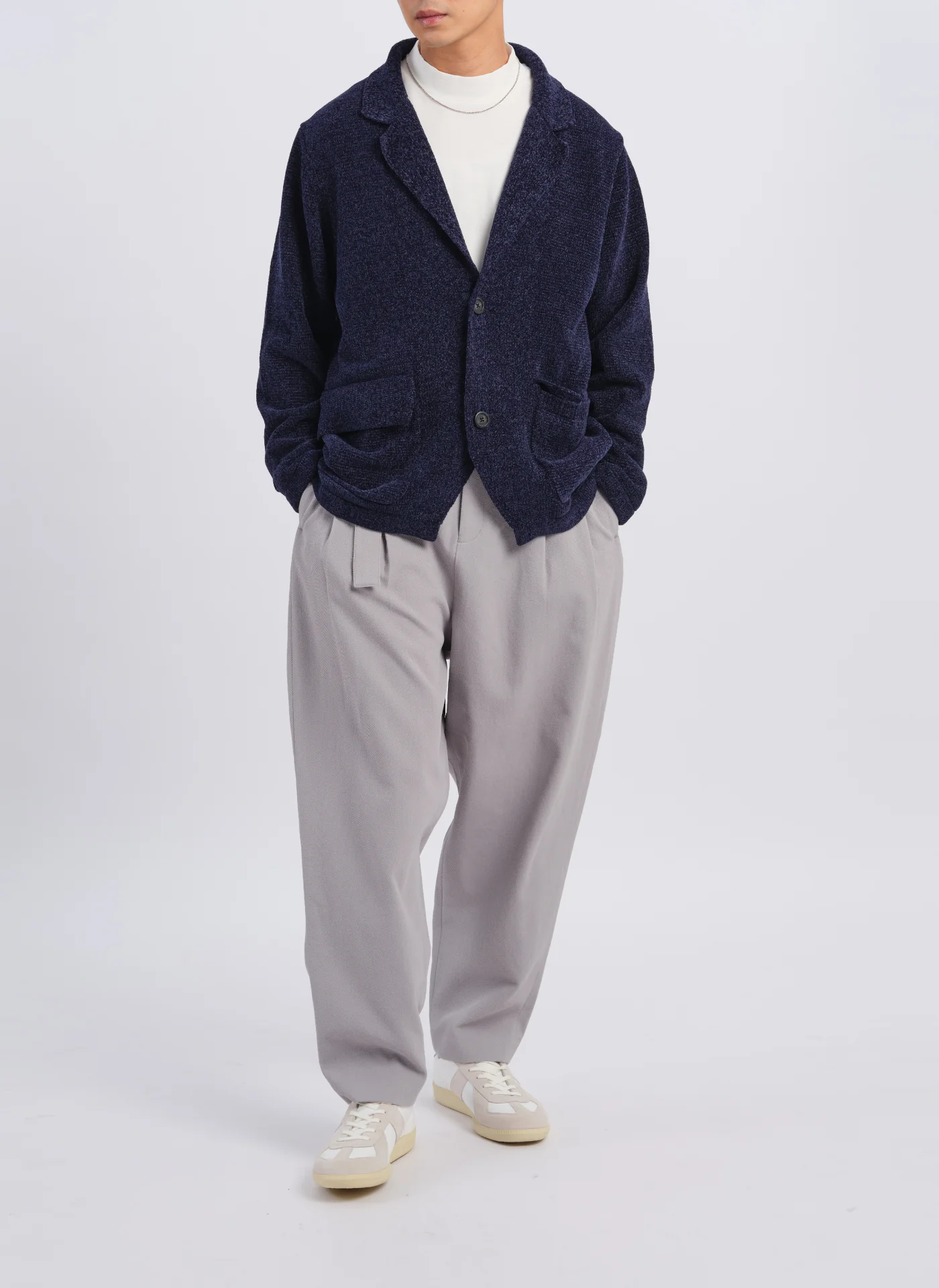 Polyester Velvet Knitted Blazer - Umamrii