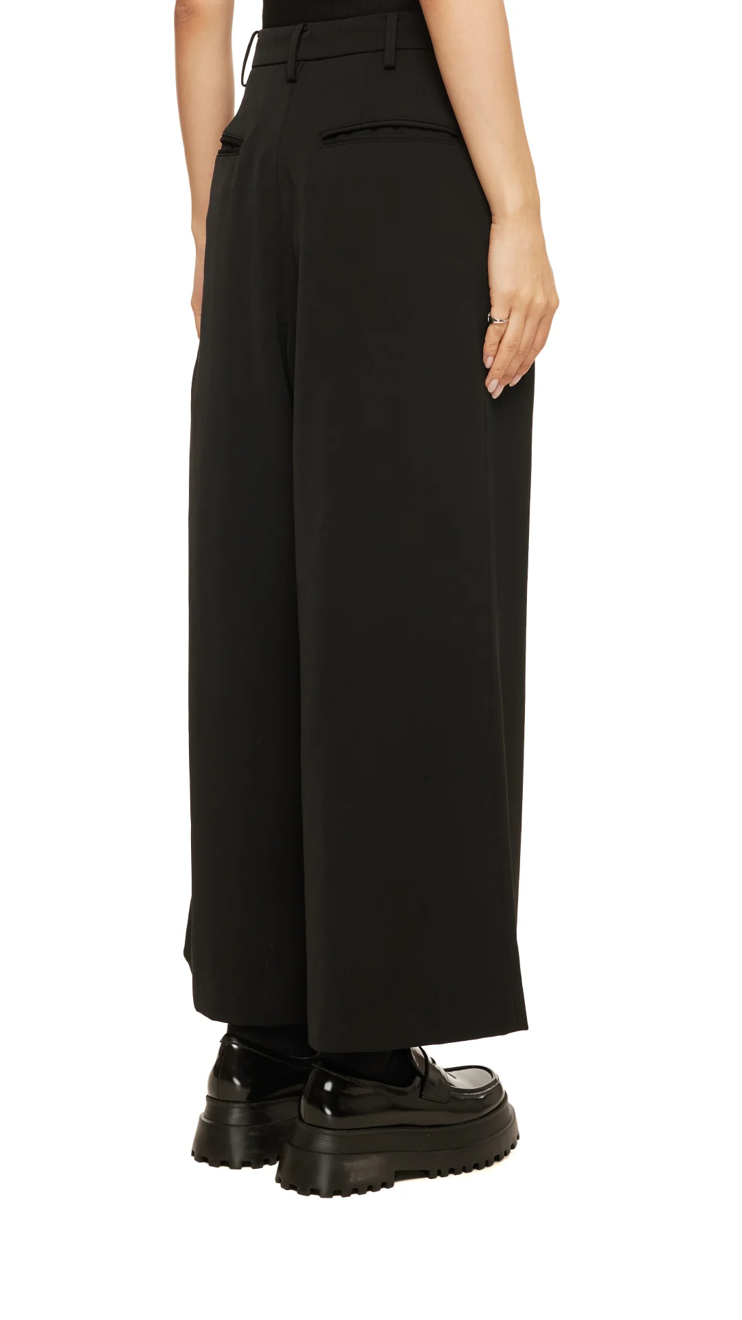 Trimmed Pocket Wide-Leg Pants - Umamrii