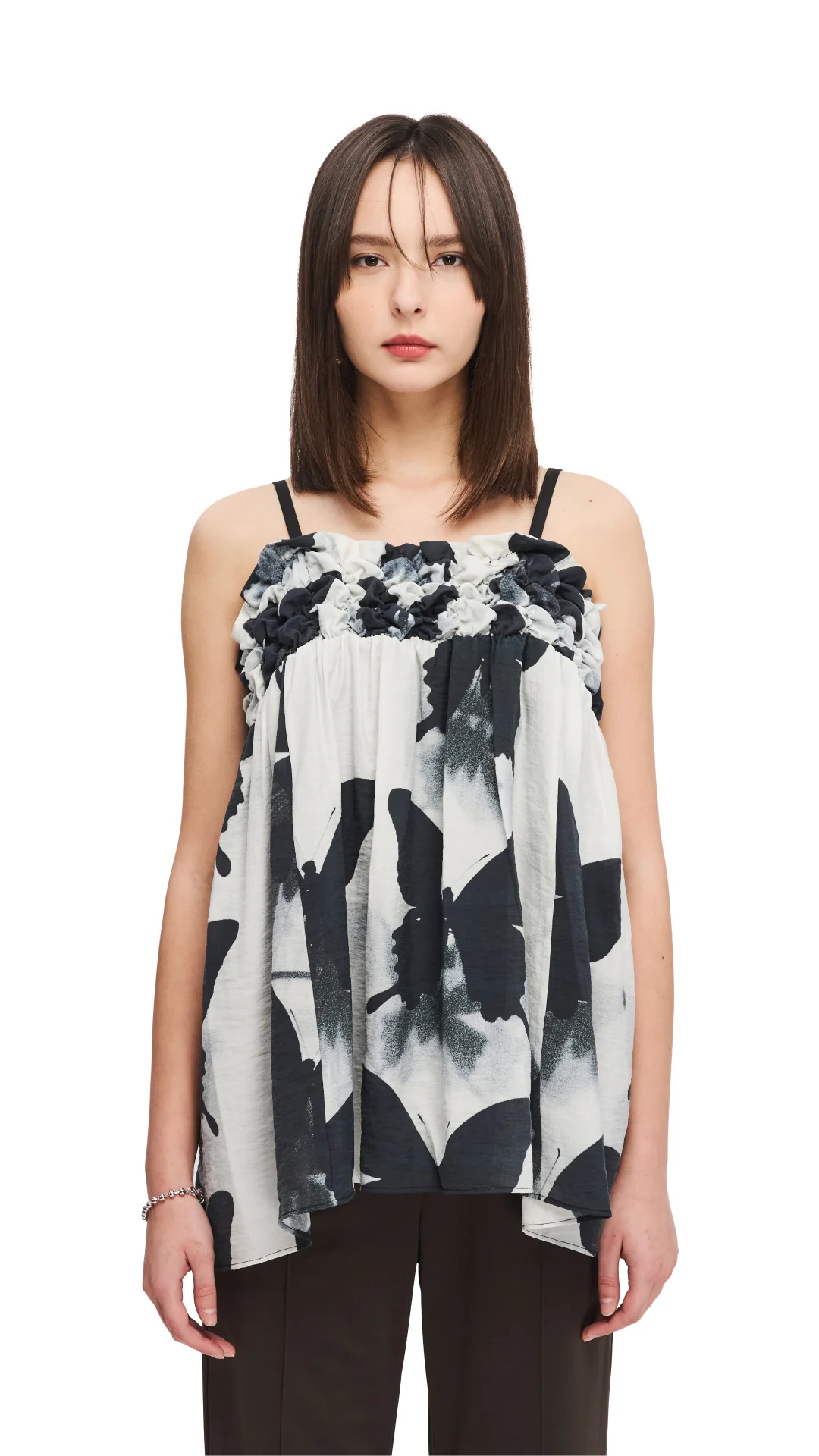 INITIAL X Mika Ninagawa Smocked Camisole Top - Umamrii