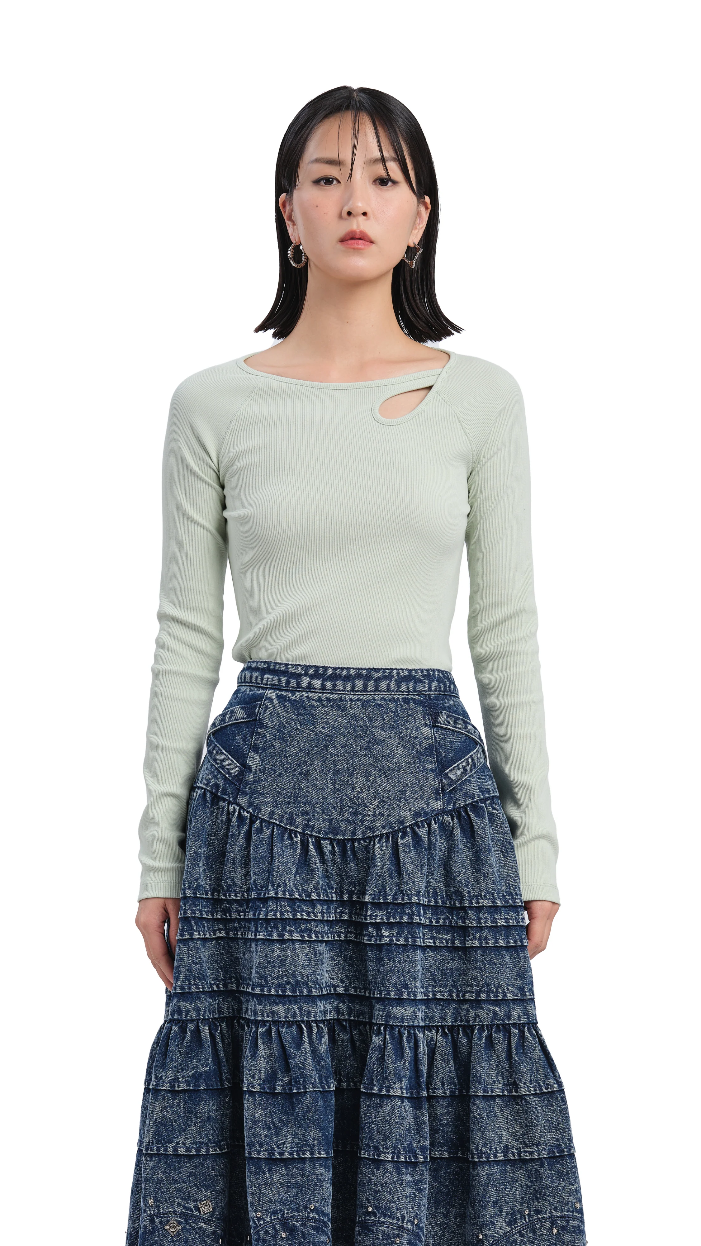 Long Sleeve Bridge-Neck Top - Umamrii