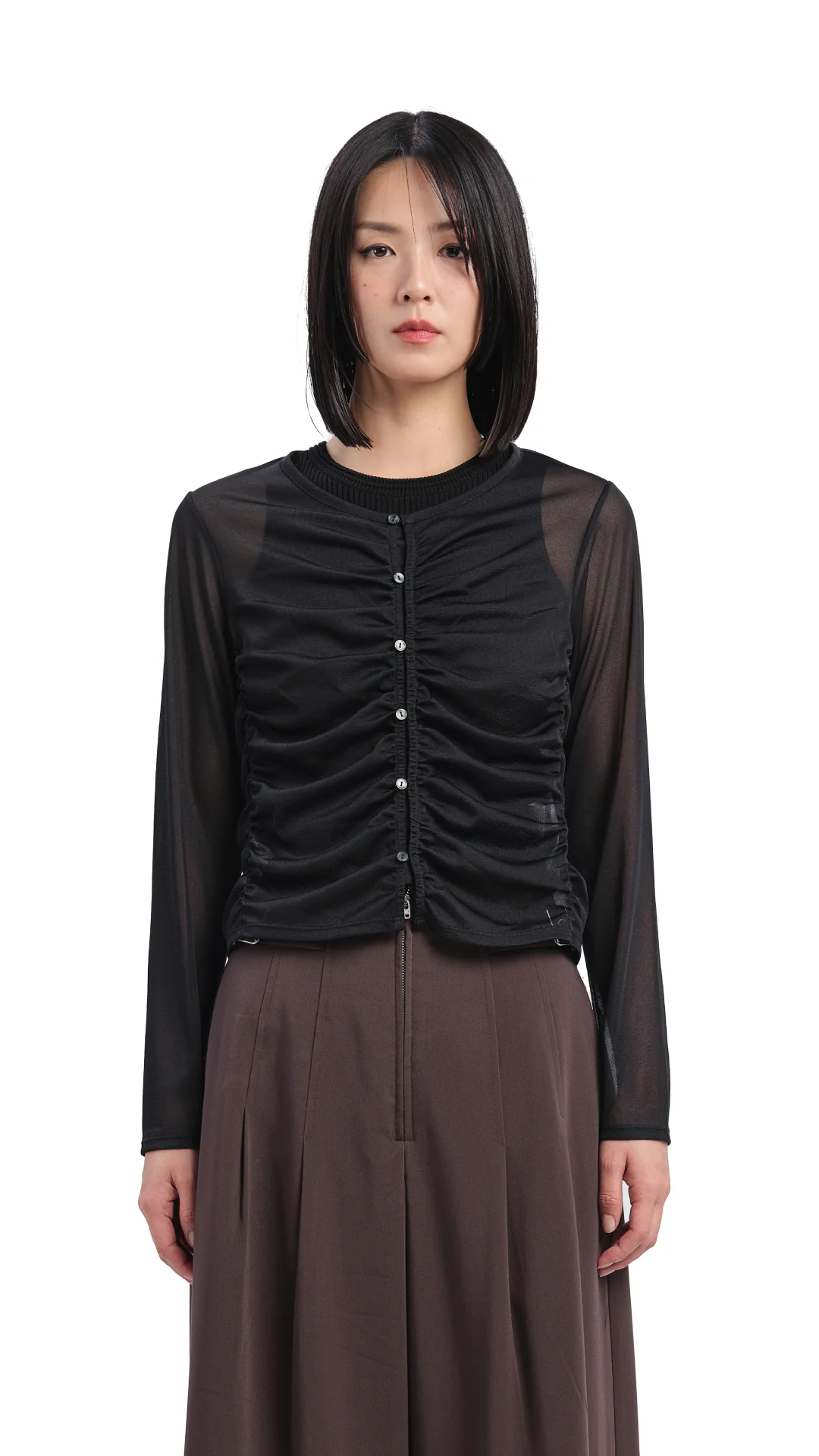 Sheer Gathered Jacket - Umamrii