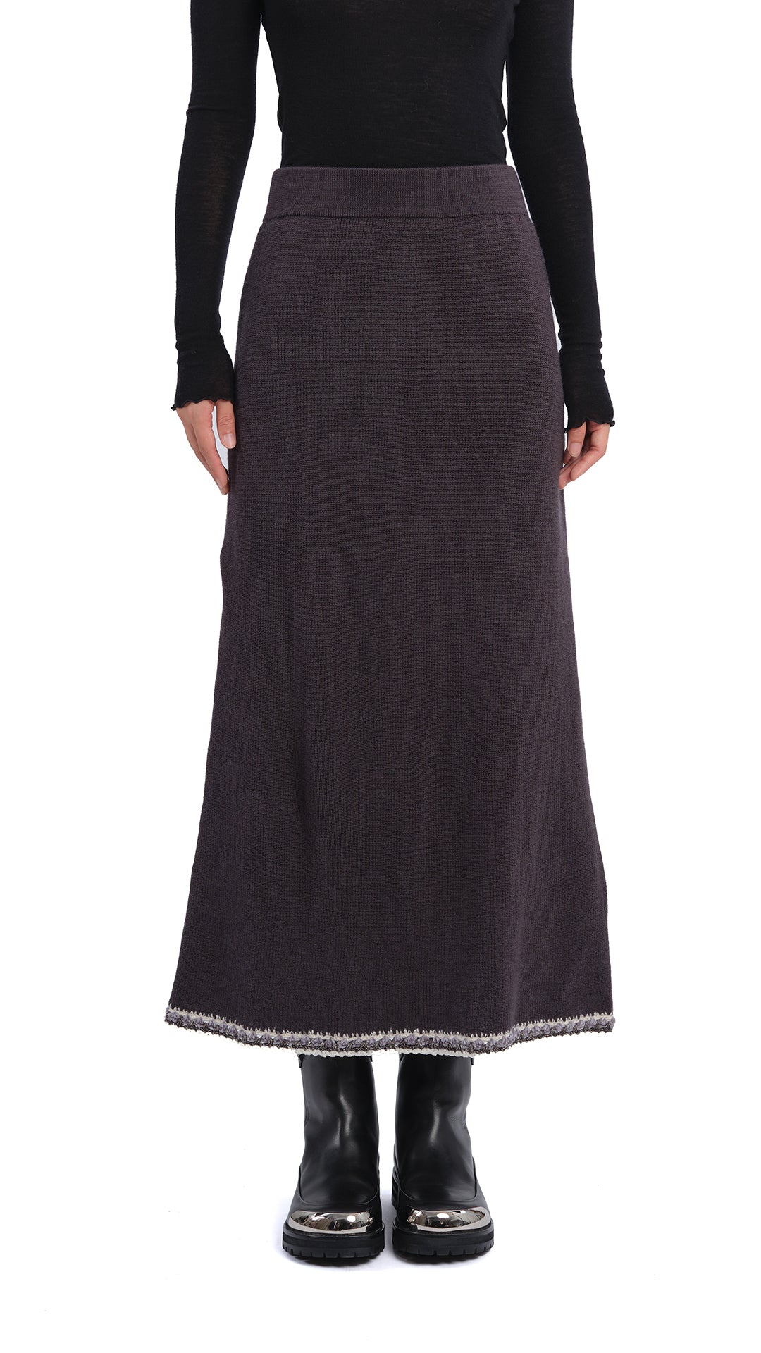 Crochet Trims Pencil Skirt - Umamrii