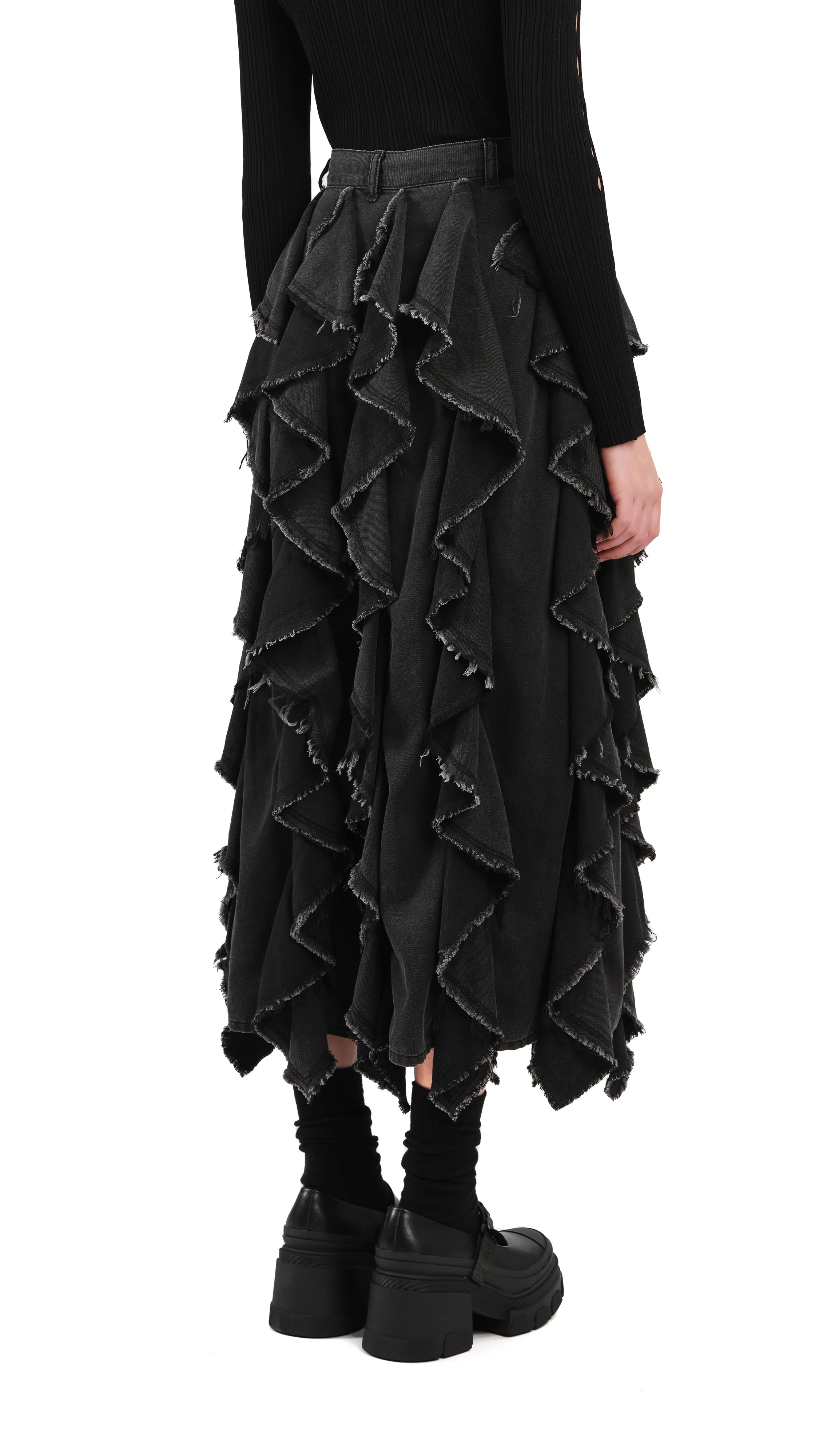 Ruffles Denim Skirt - Umamrii