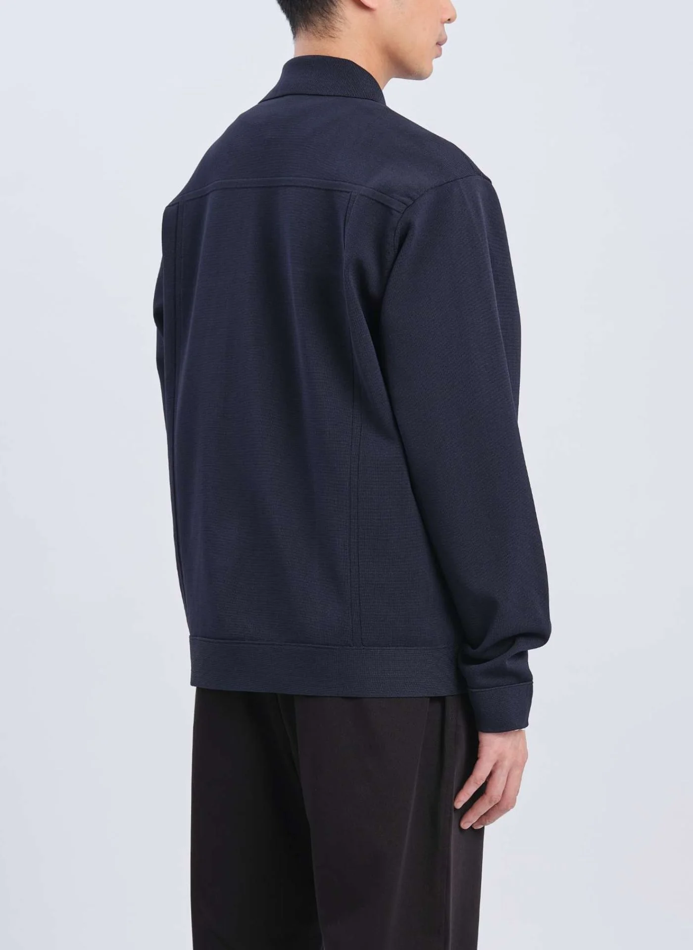 Polyester Business Knit Trucker Jacket - Umamrii