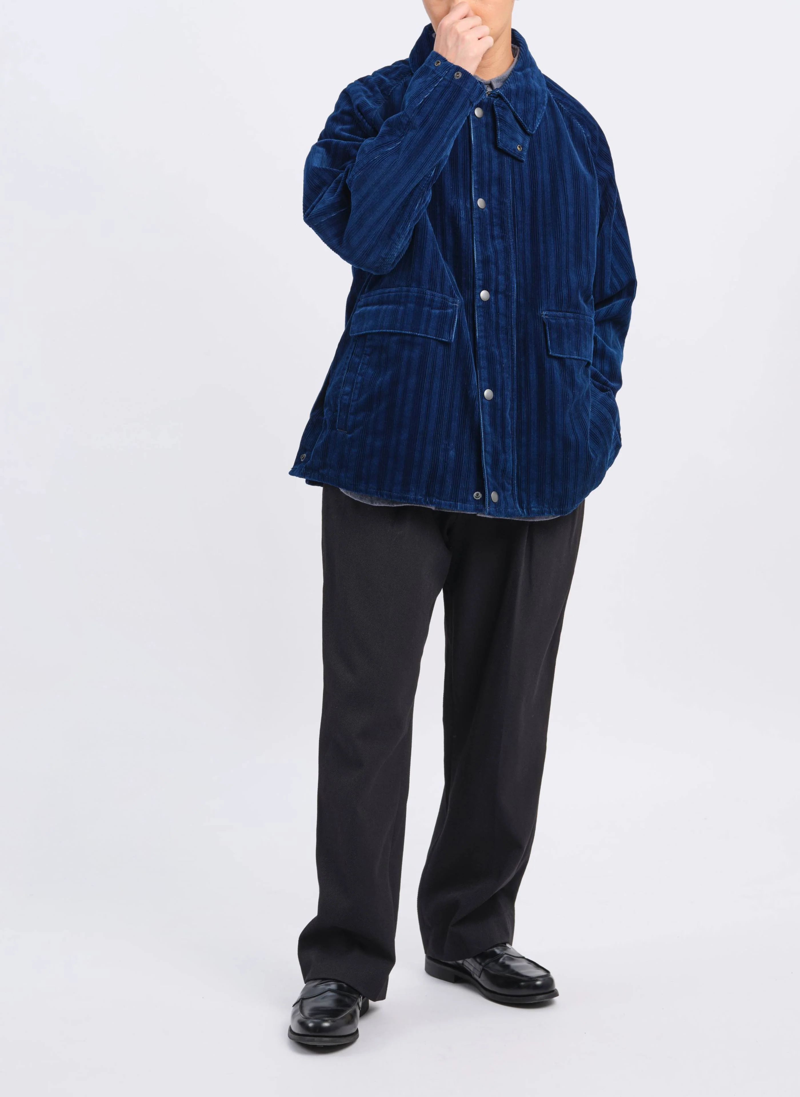 Indigo Cotton Corduroy Hunting Jacket - Umamrii