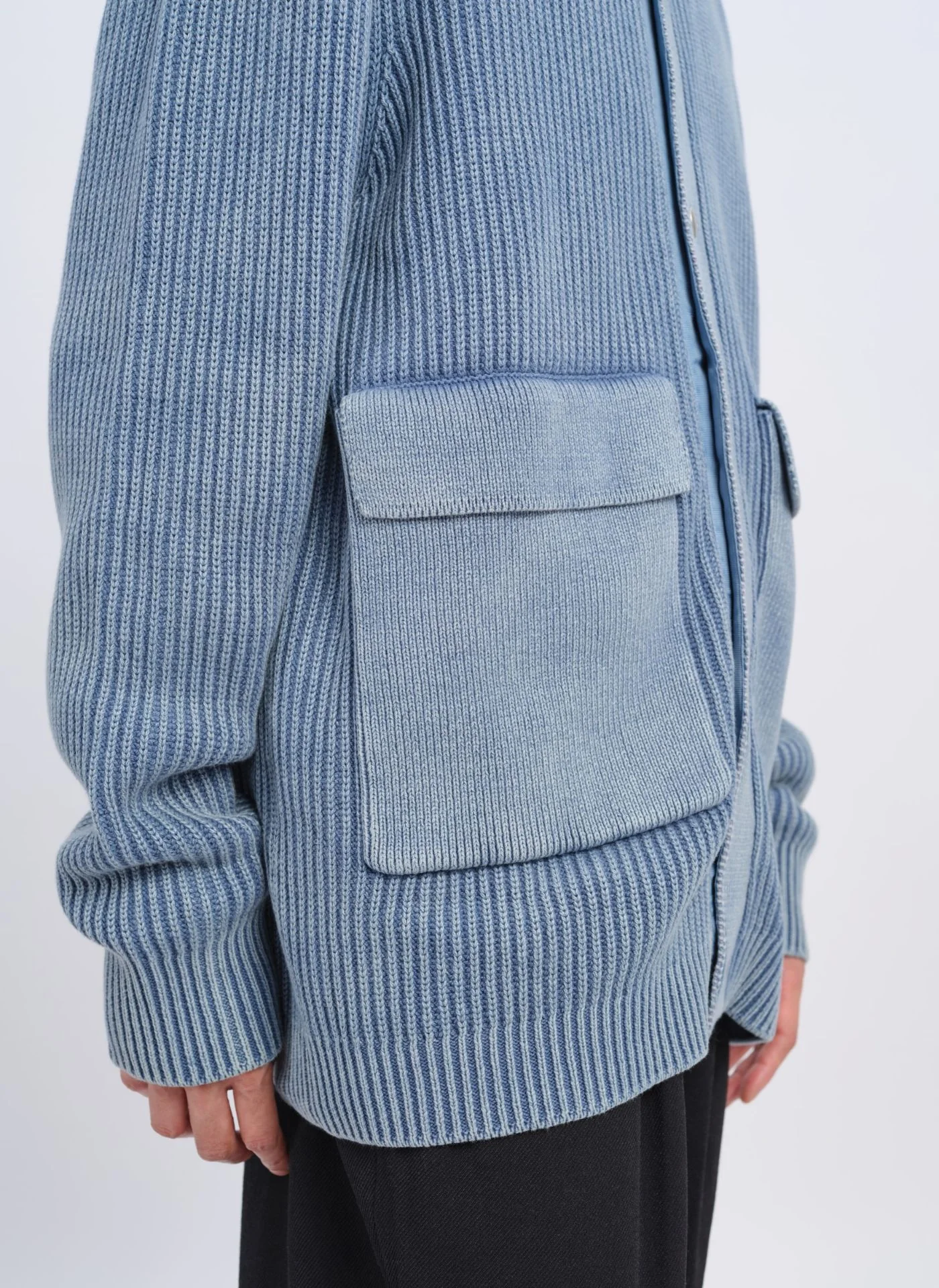Heavy Washed Knitted Worker Jacket - Umamrii