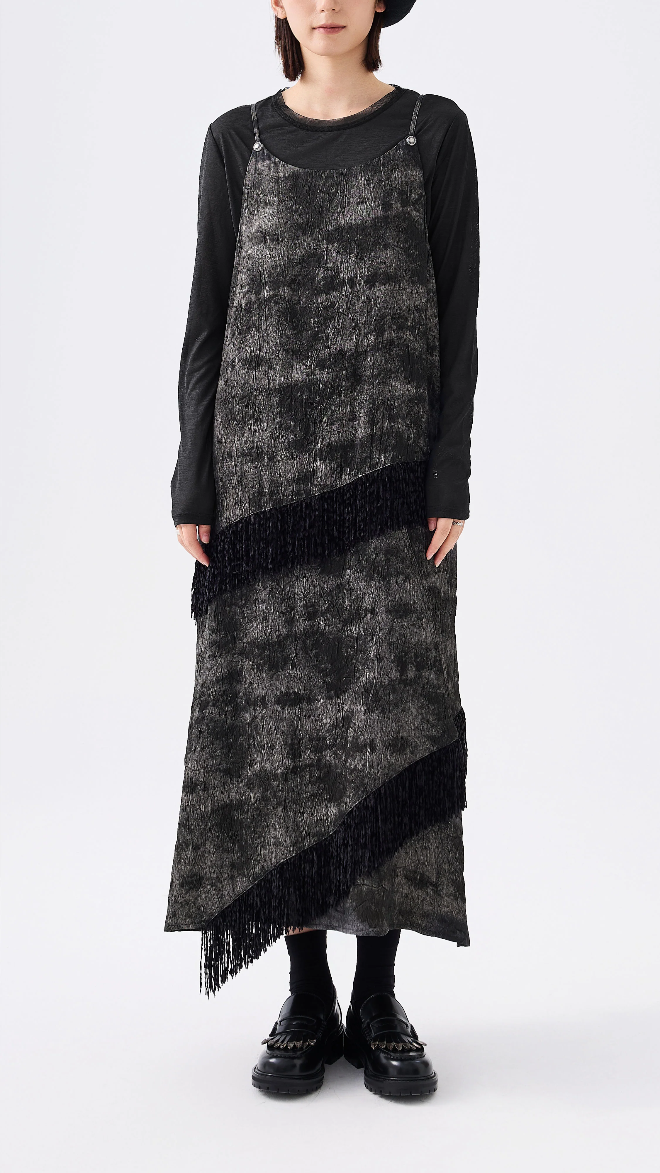 Western Faux Denim Cami Dress - Umamrii