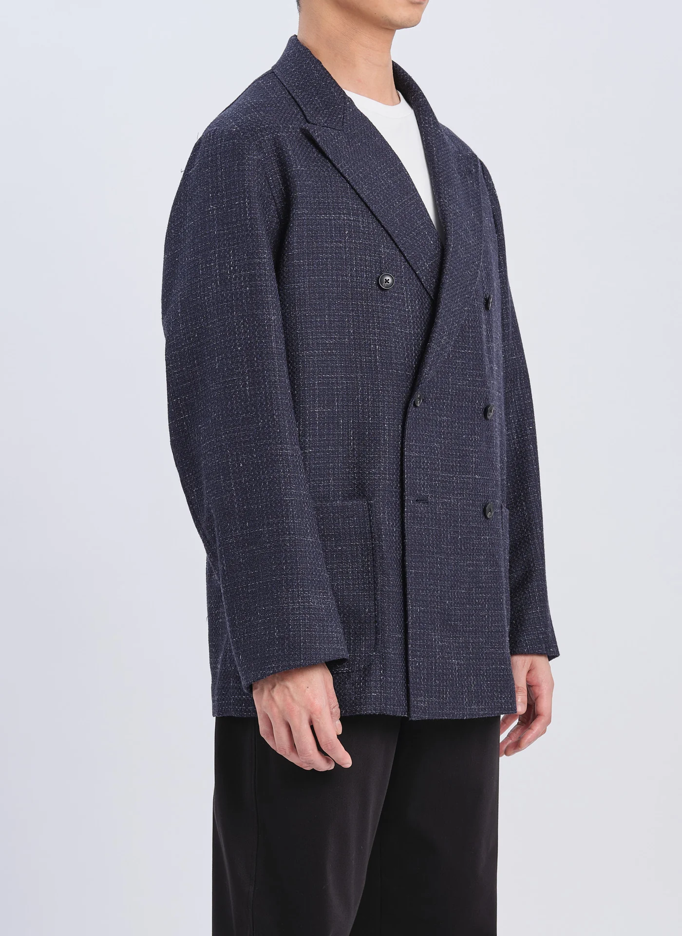 Marzotto Wool Silk Linen Soft Double Breasted Blazer - Umamrii