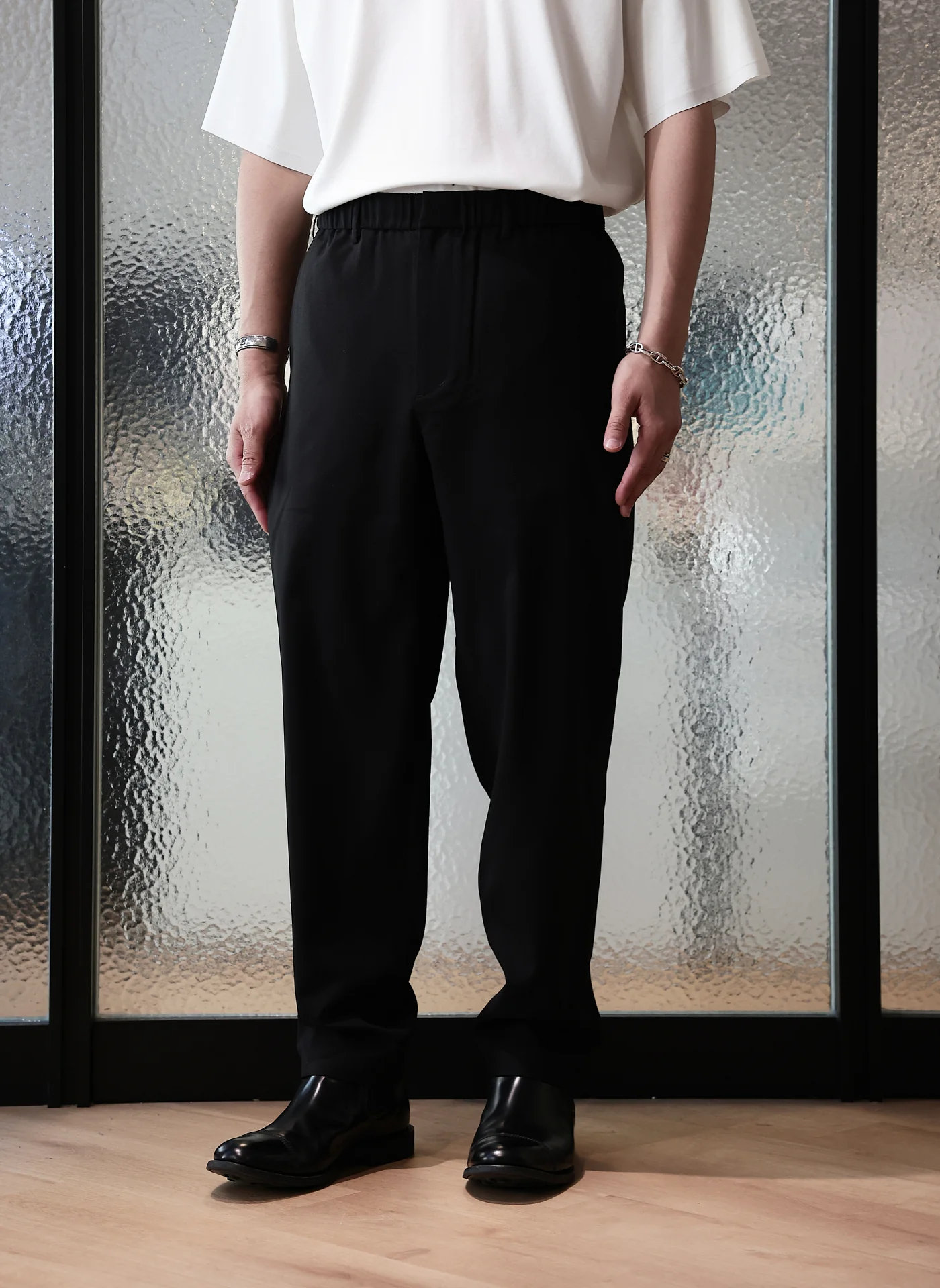 Polyester Wide Tapered Easy Pants - Umamrii