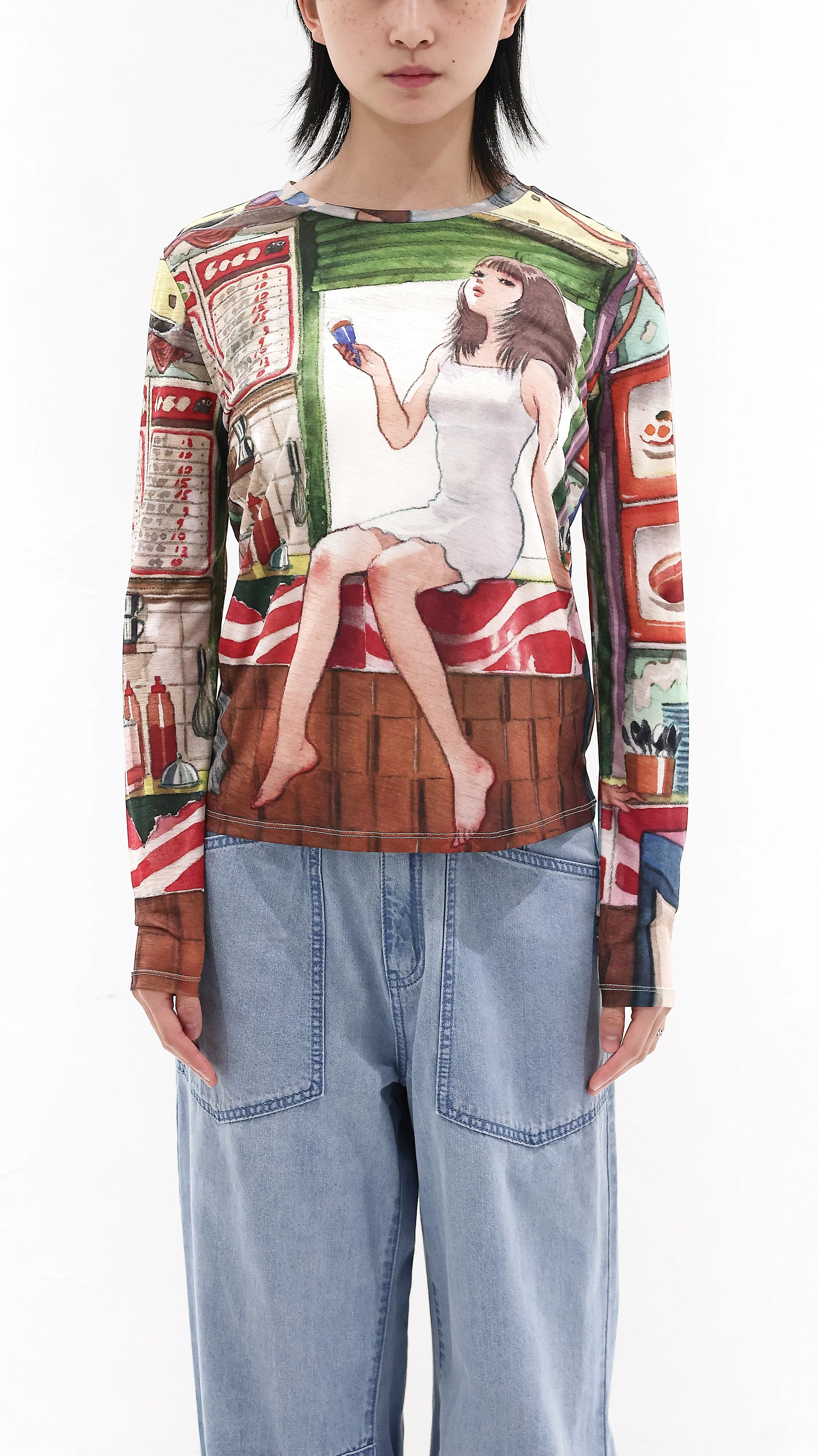 INITIAL x Little Thunder Graphics Printed Pullover - Umamrii