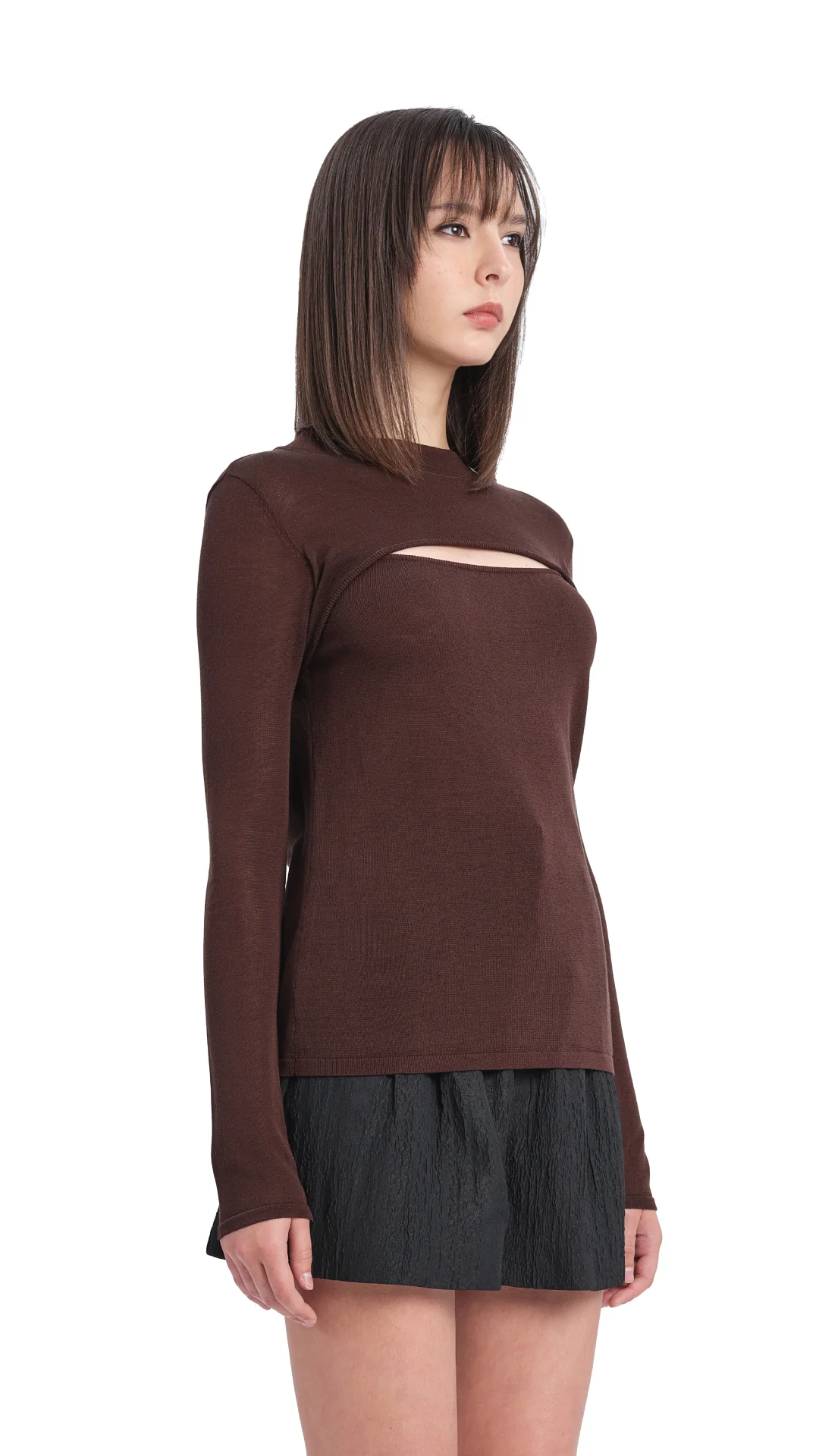 Acetate Sheer Cut Out Sweater - Umamrii