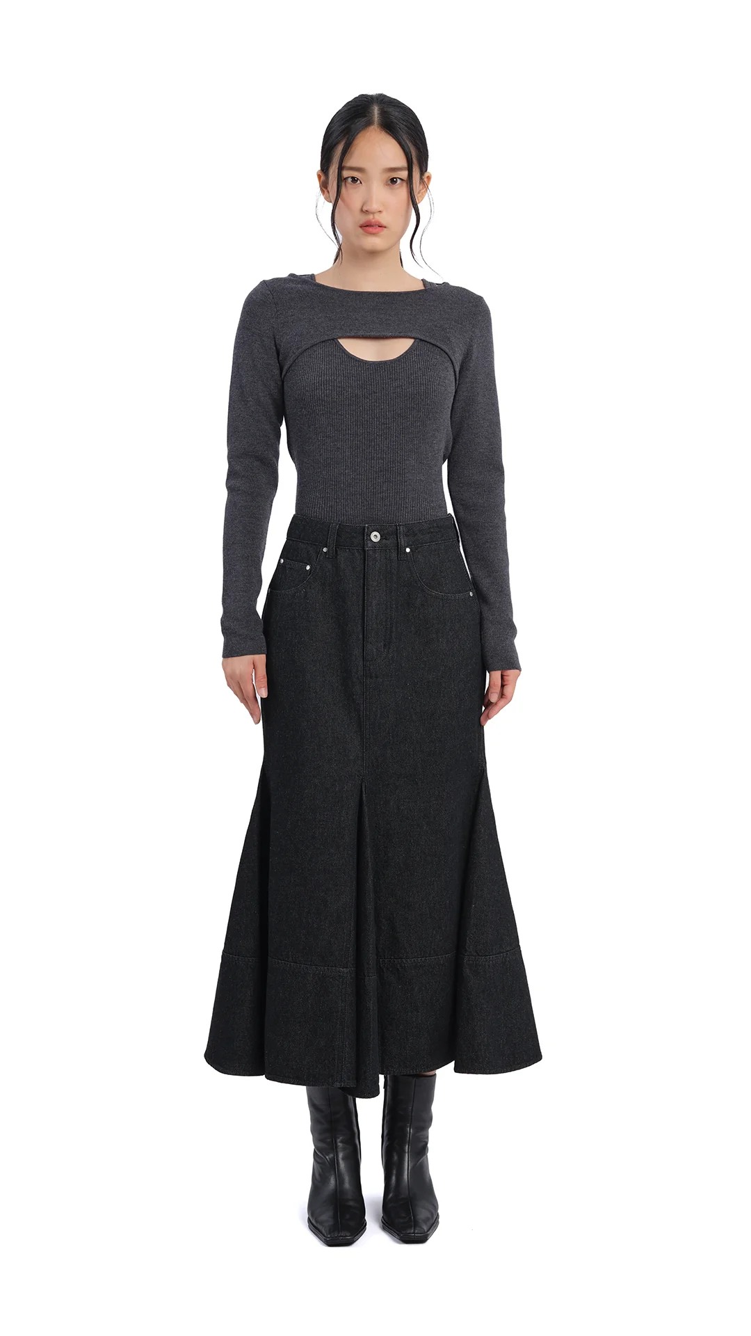 Denim Fishtail Skirt - Umamrii